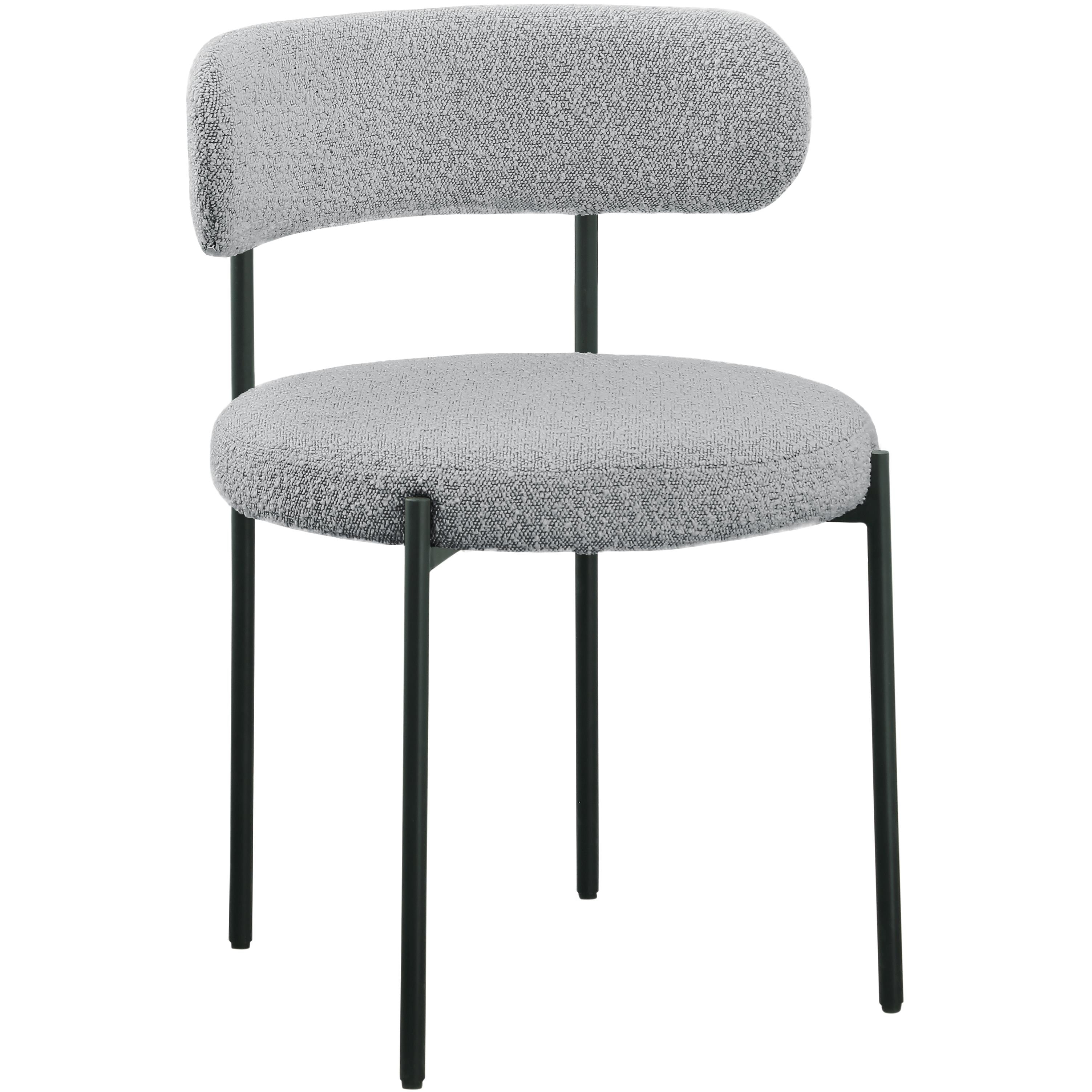 Meridian Beacon Grey Boucle Fabric Dining Chair