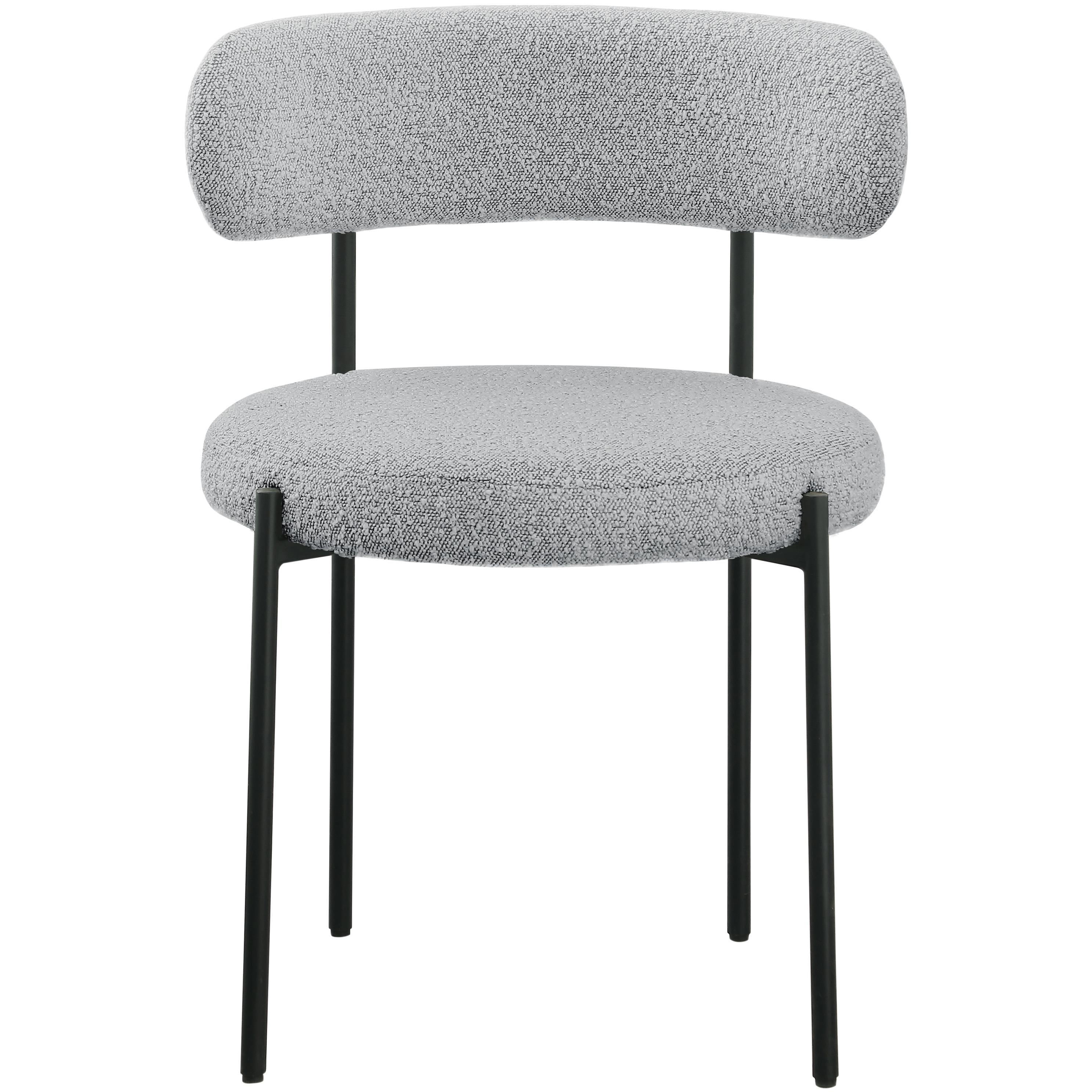 Meridian Beacon Grey Boucle Fabric Dining Chair