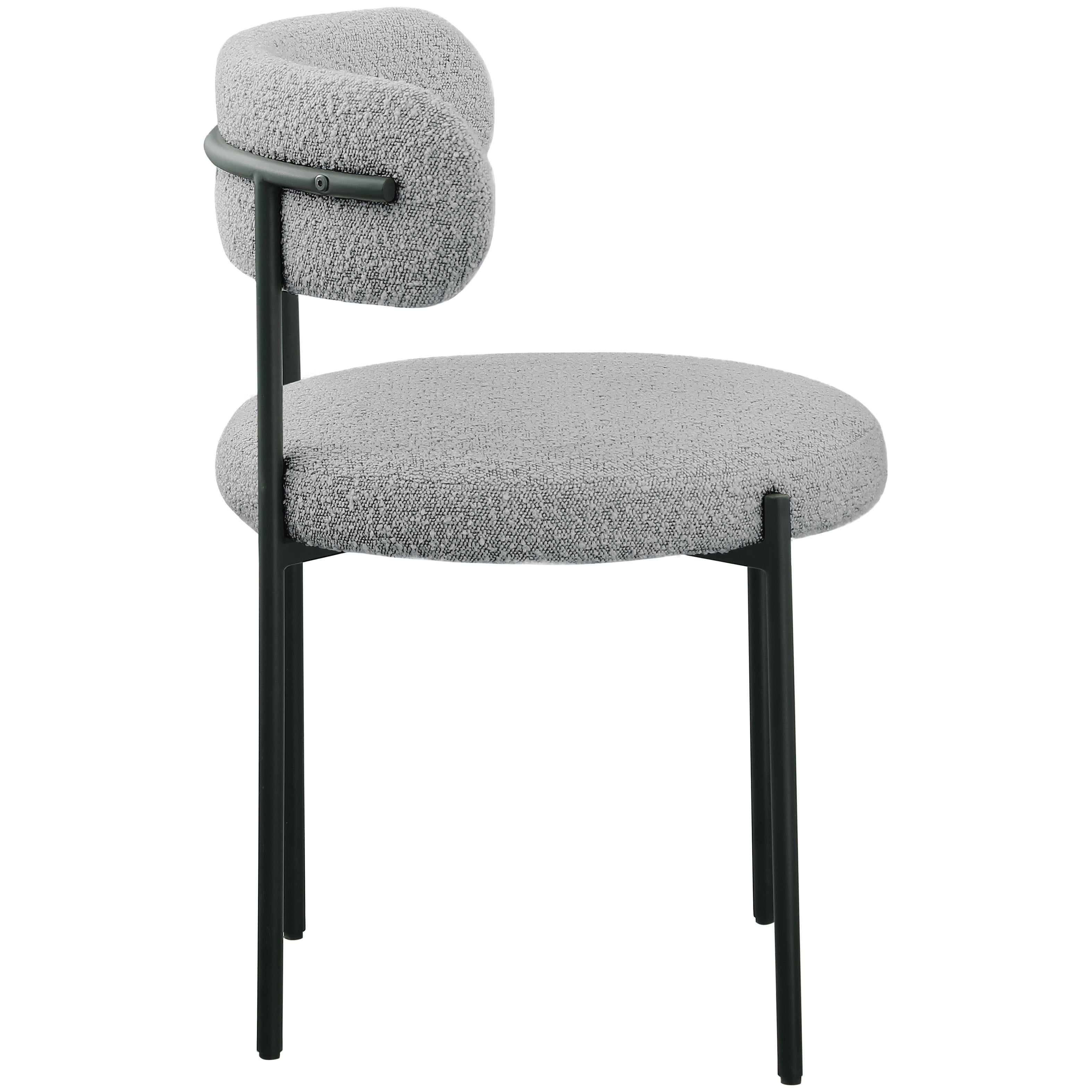 Meridian Beacon Grey Boucle Fabric Dining Chair