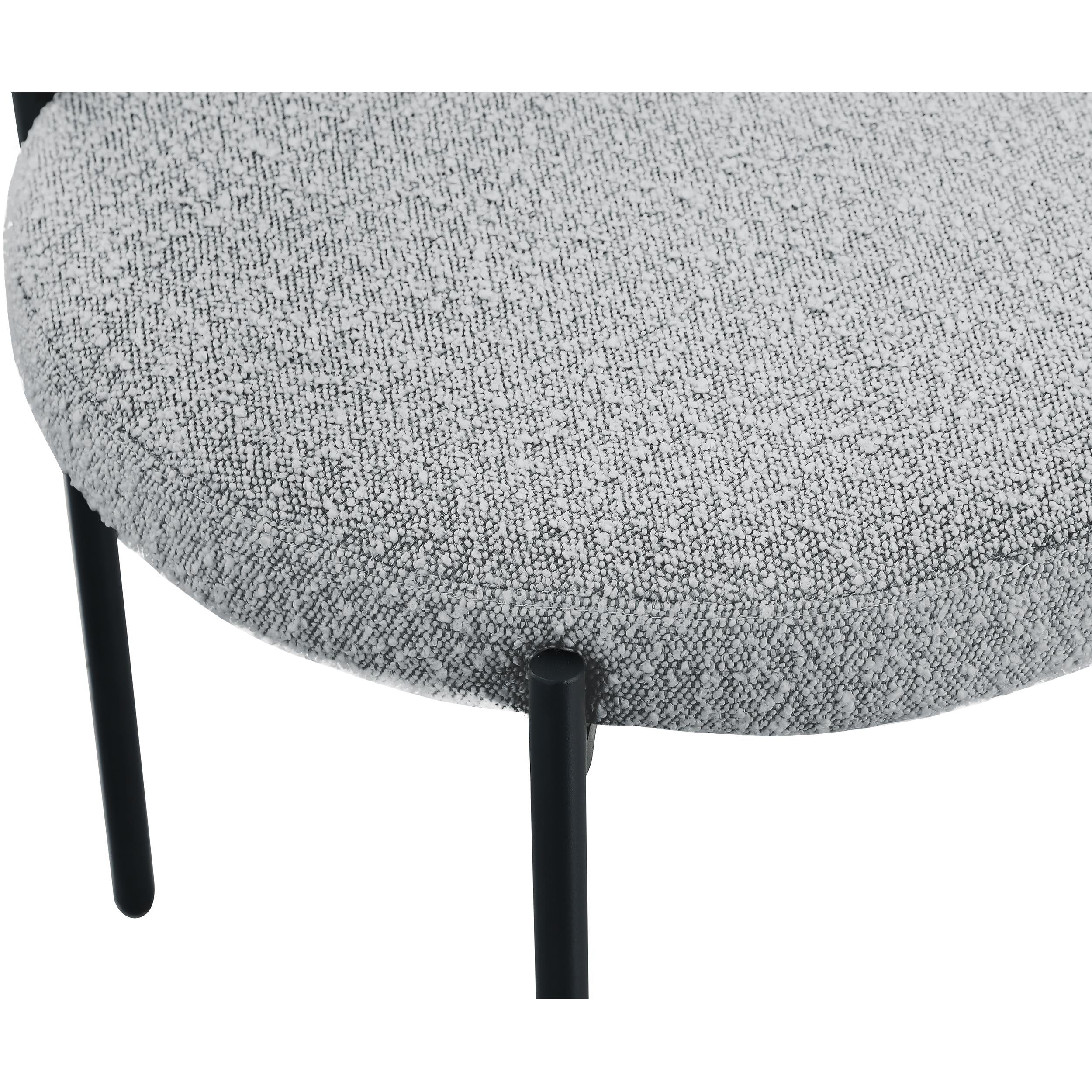 Meridian Beacon Grey Boucle Fabric Dining Chair