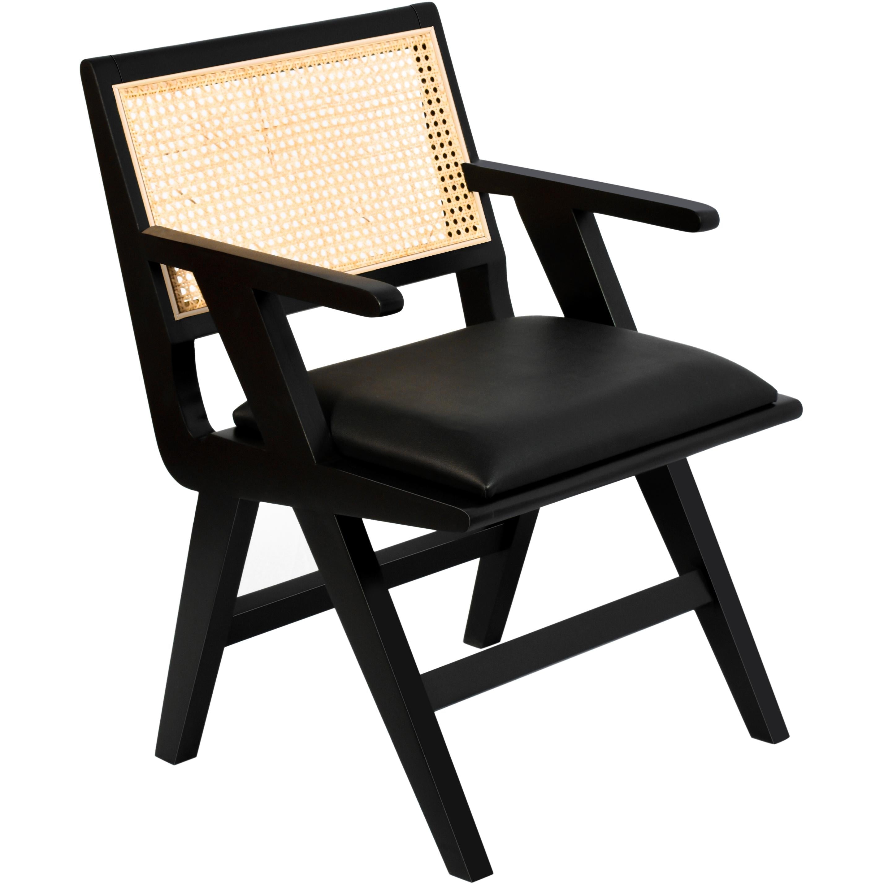 Meridian Abby Black Vegan Leather Dining Arm Chair