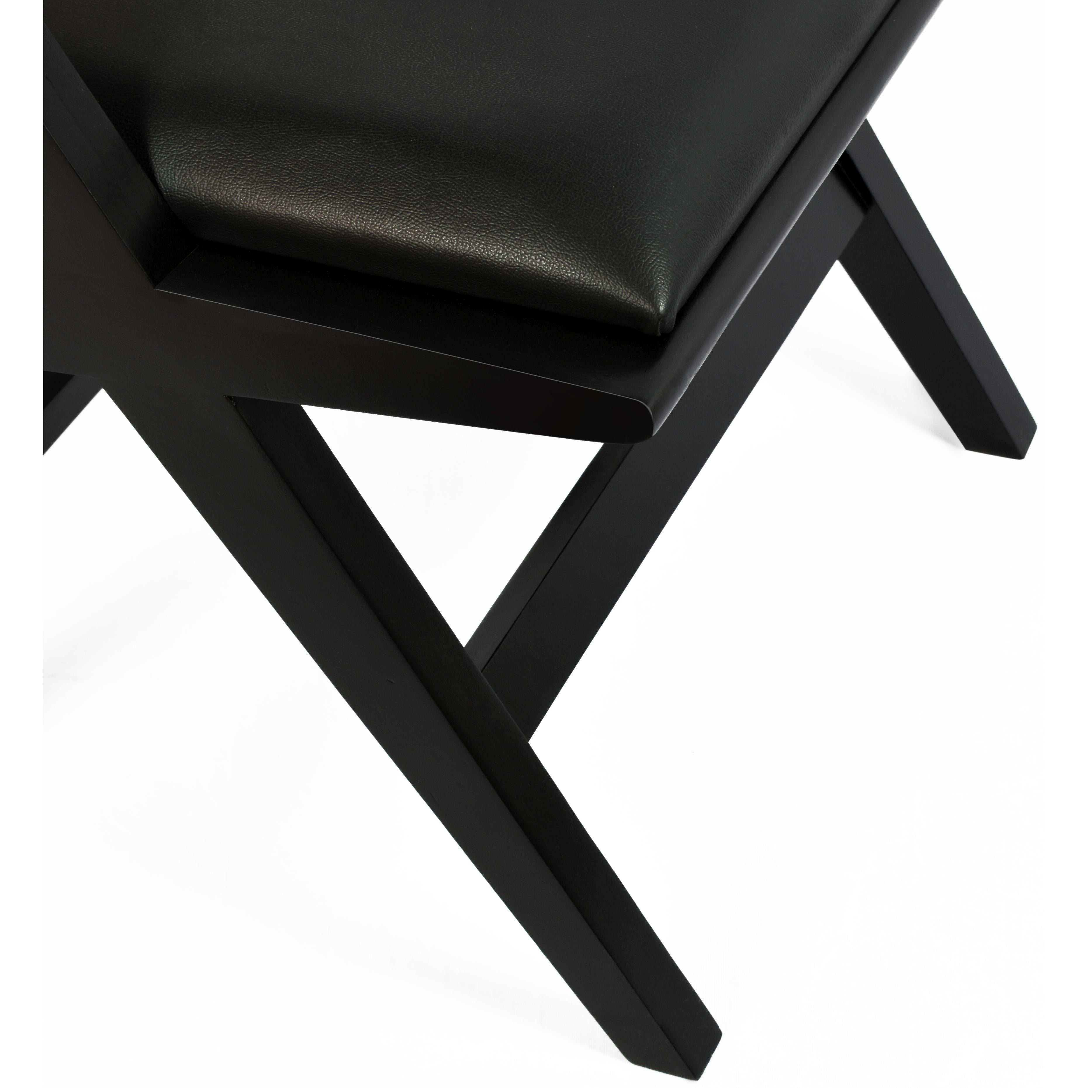 Meridian Abby Black Vegan Leather Dining Arm Chair