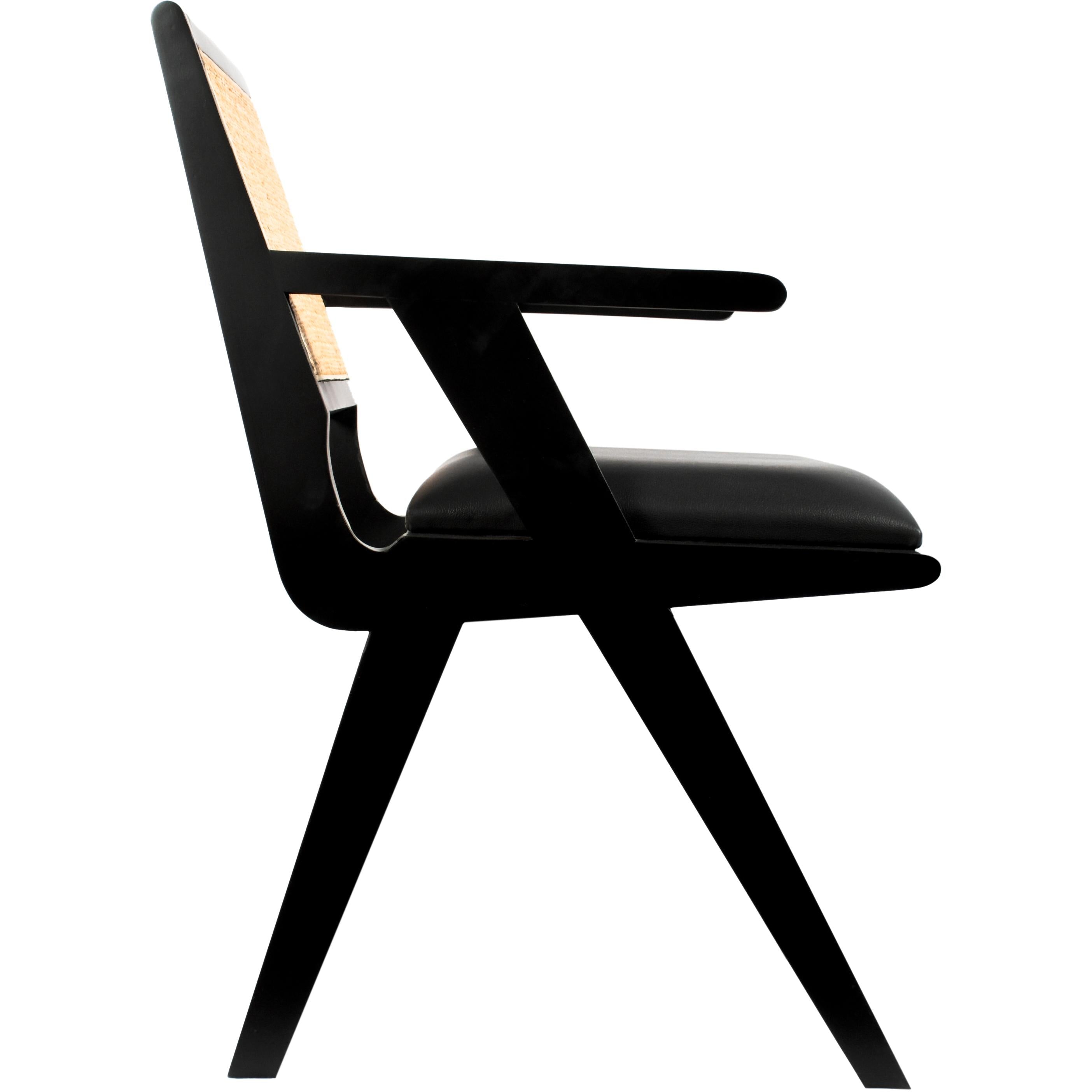 Meridian Abby Black Vegan Leather Dining Arm Chair