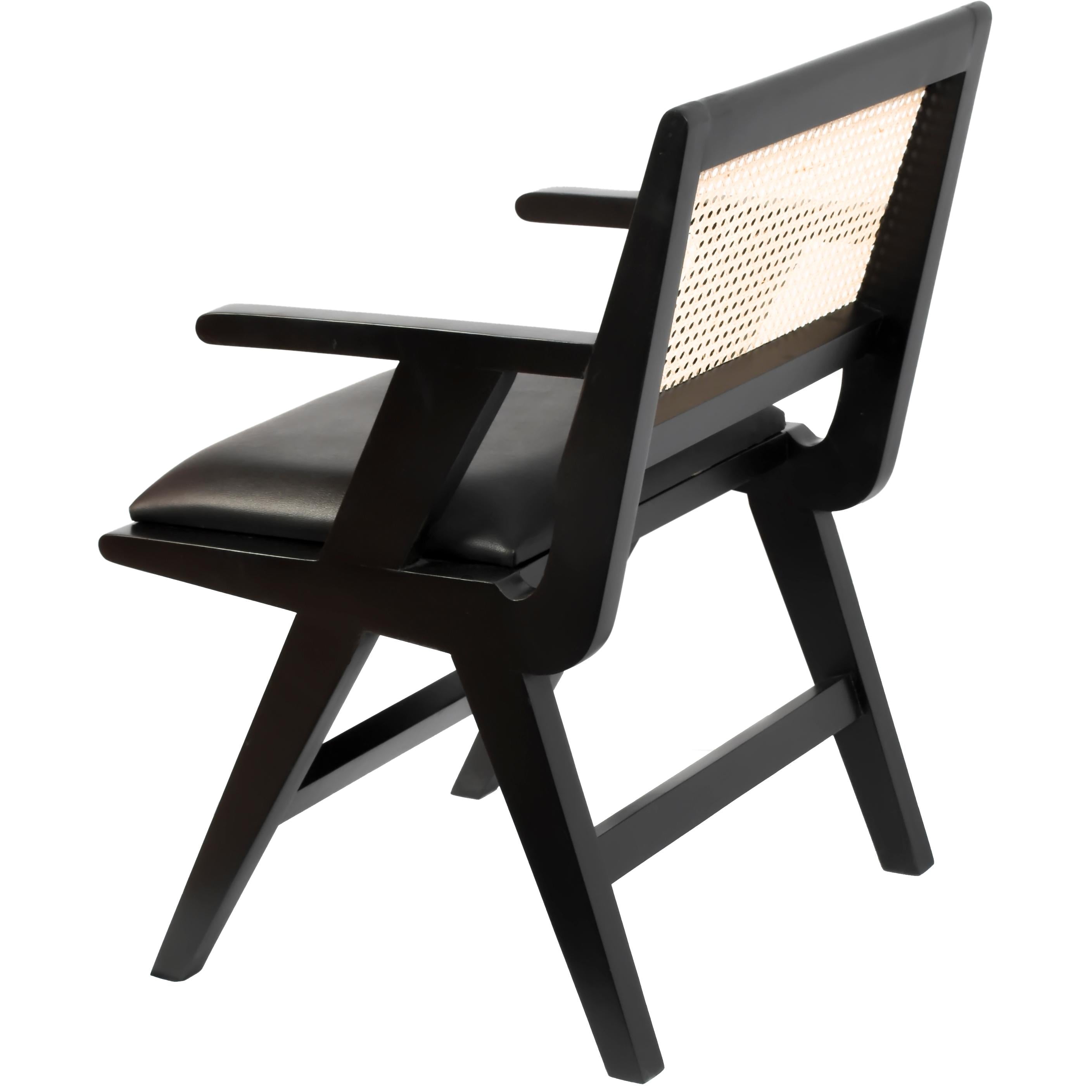 Meridian Abby Black Vegan Leather Dining Arm Chair