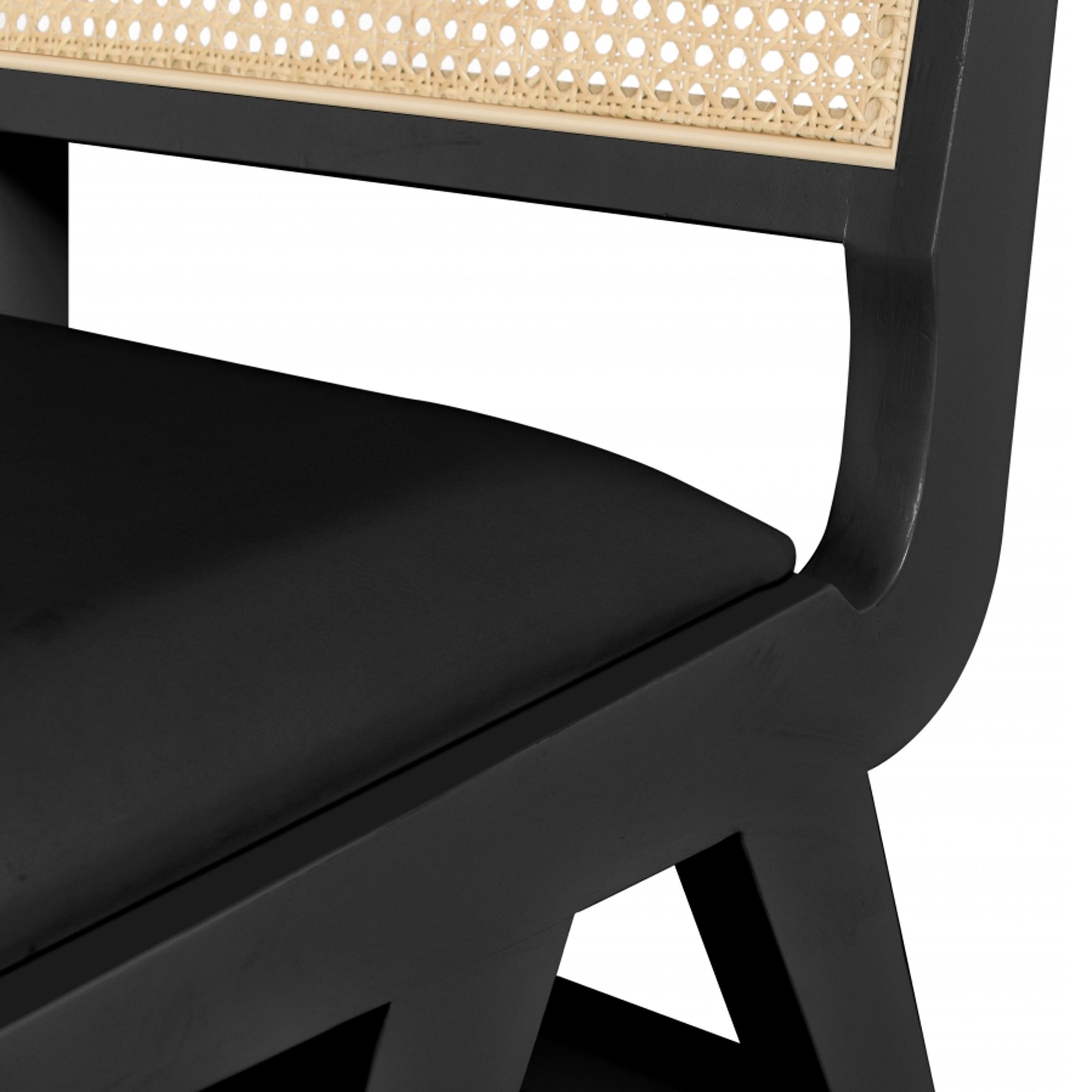 Meridian Abby Black Vegan Leather Dining Side Chair