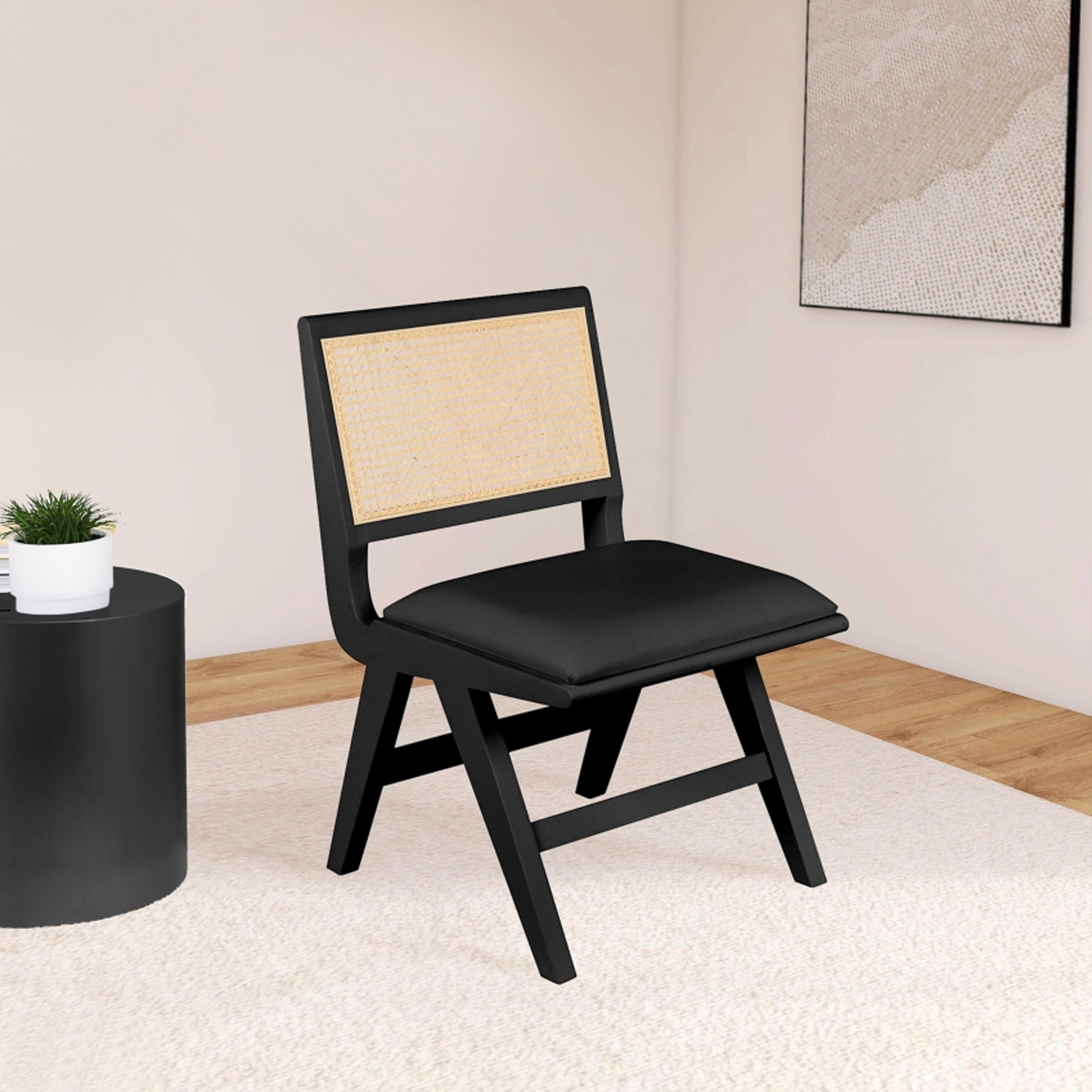 Meridian Abby Black Vegan Leather Dining Side Chair