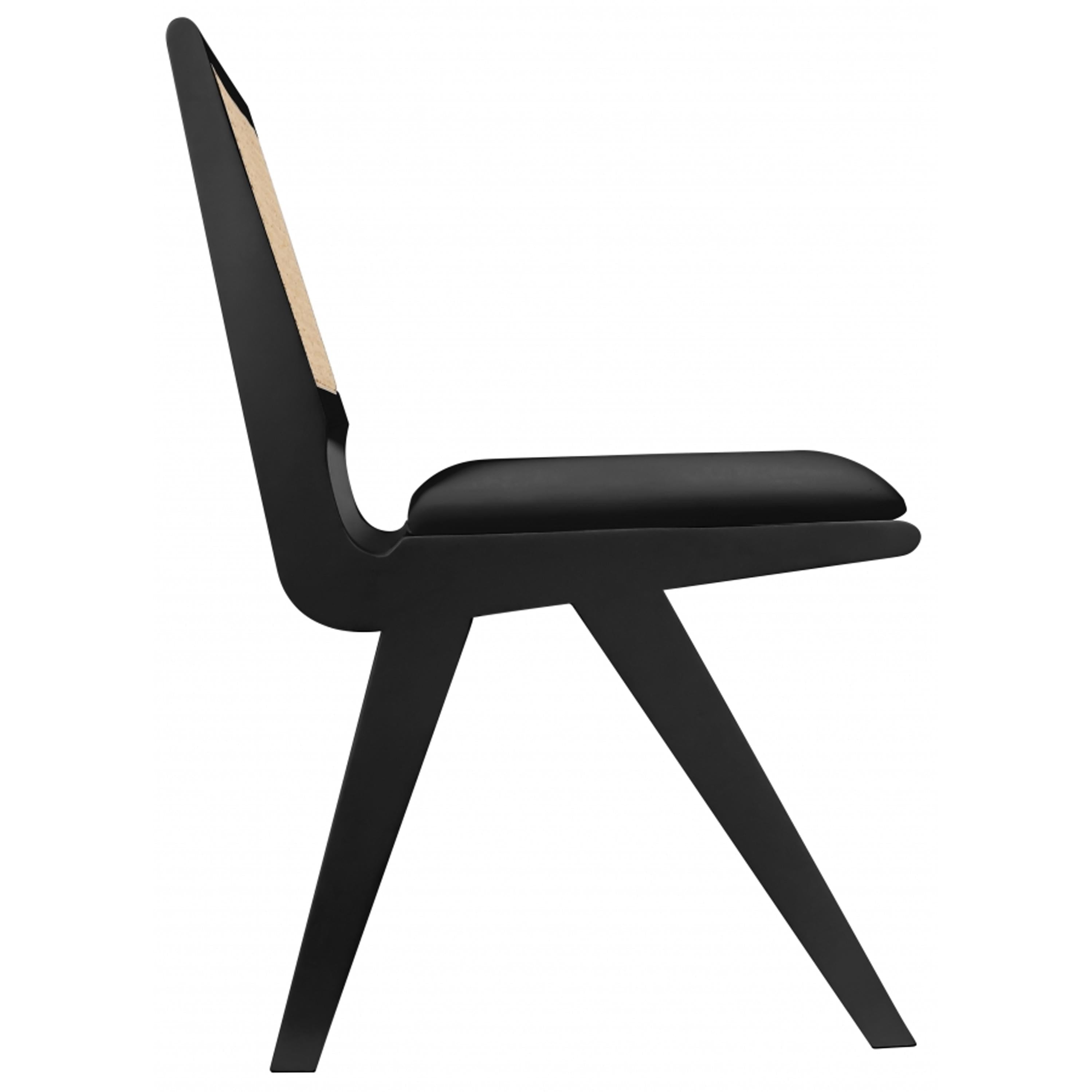 Meridian Abby Black Vegan Leather Dining Side Chair