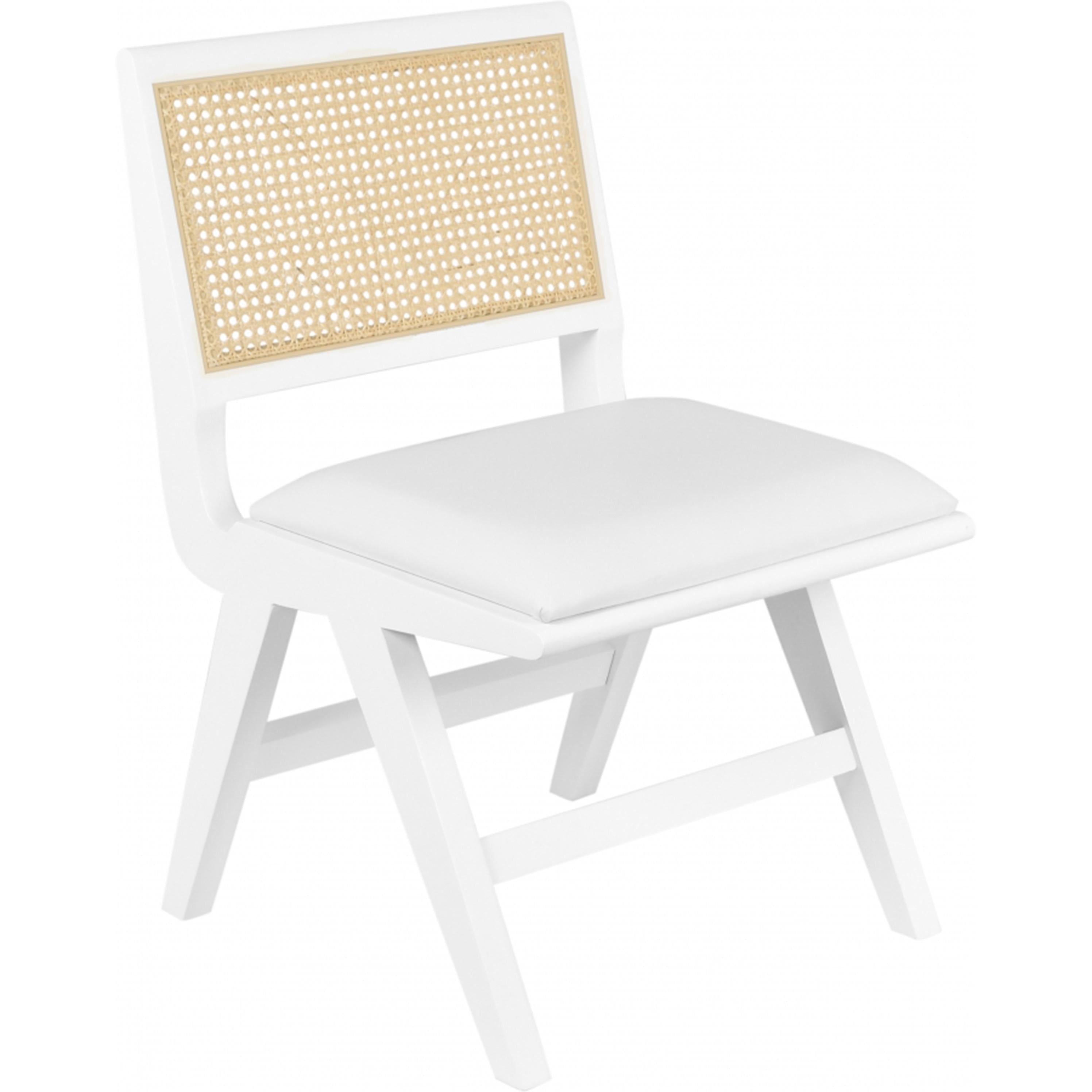 Meridian Abby Cream Vegan Leather Dining Side Chair