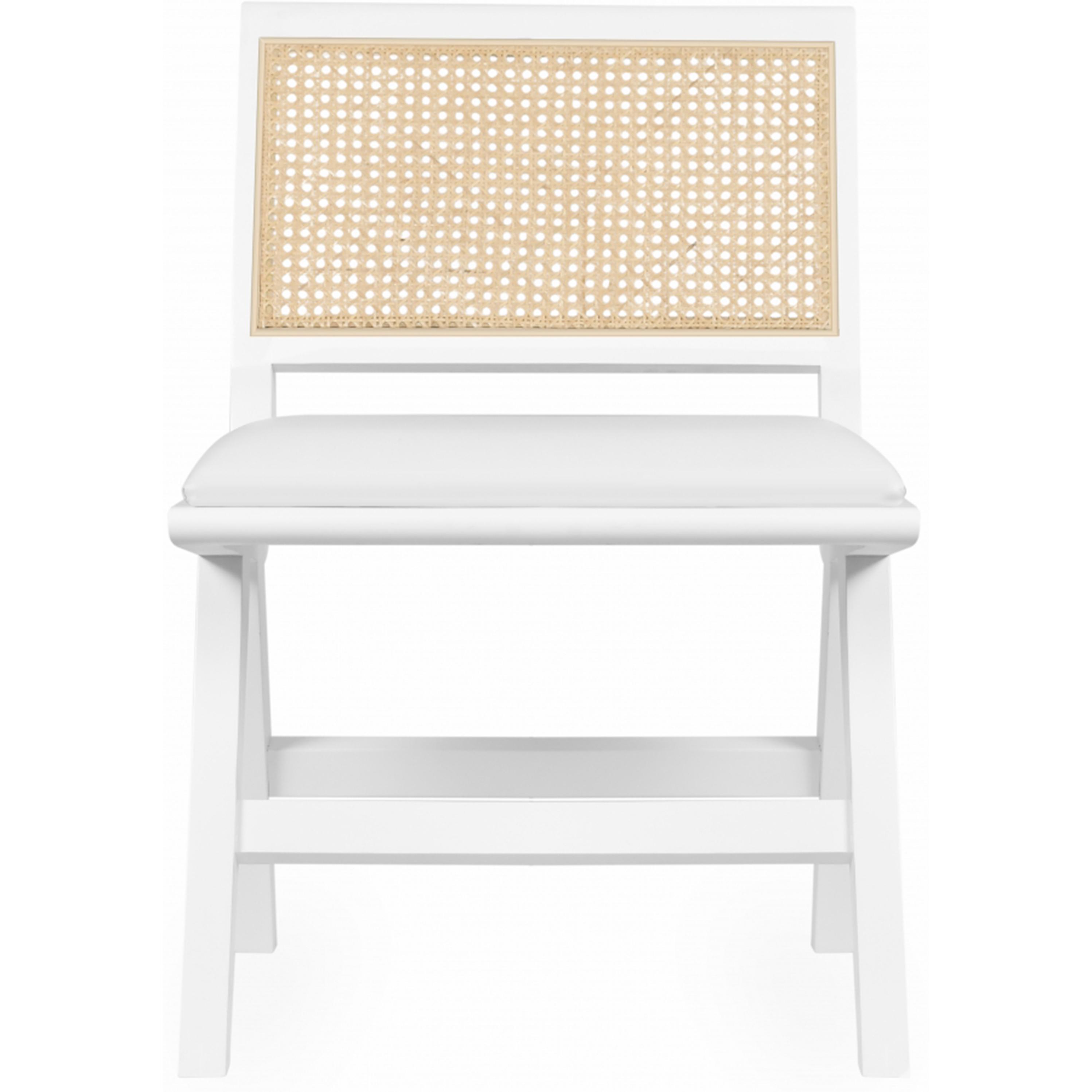 Meridian Abby Cream Vegan Leather Dining Side Chair