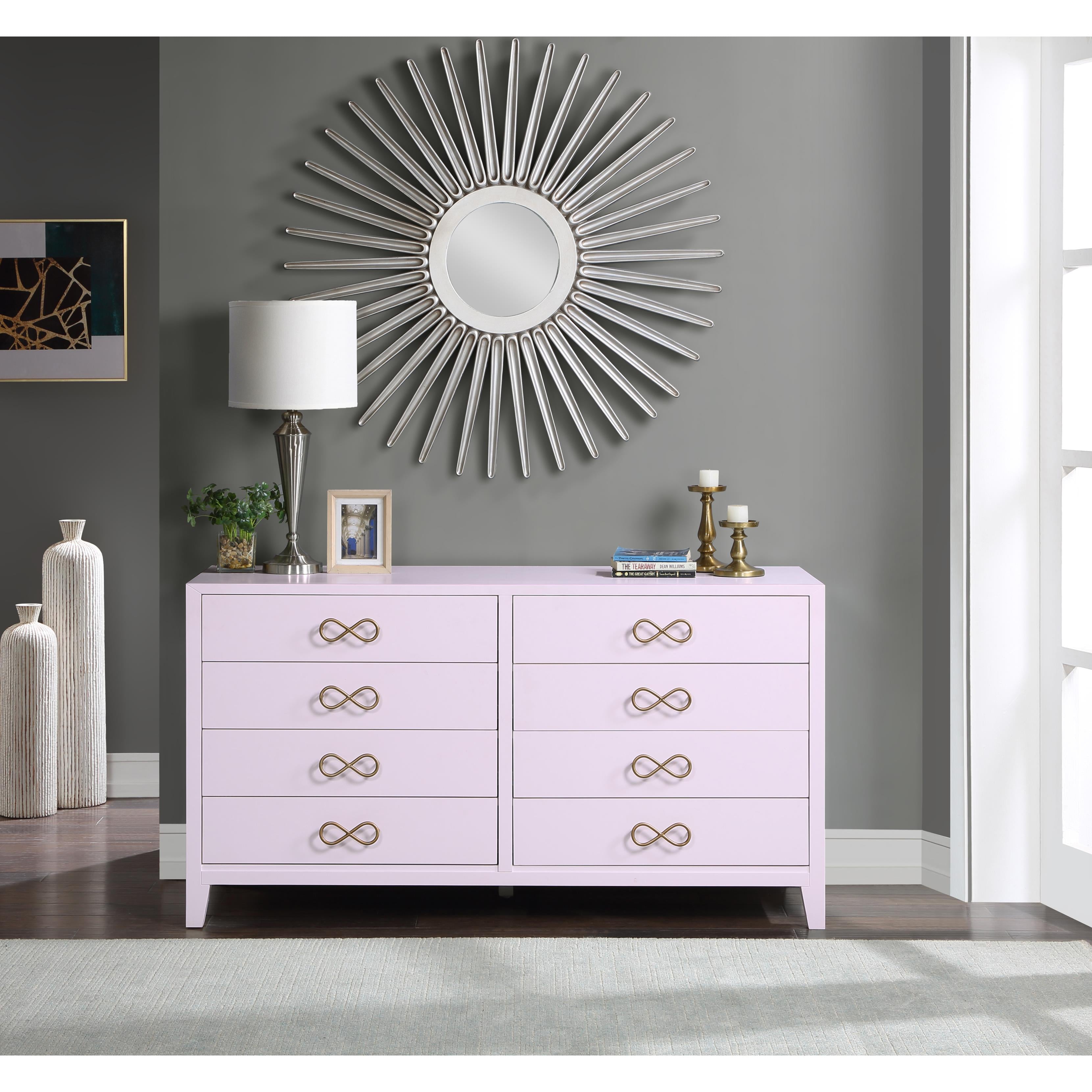 Meridian Bowtie Pink / Gold Dresser