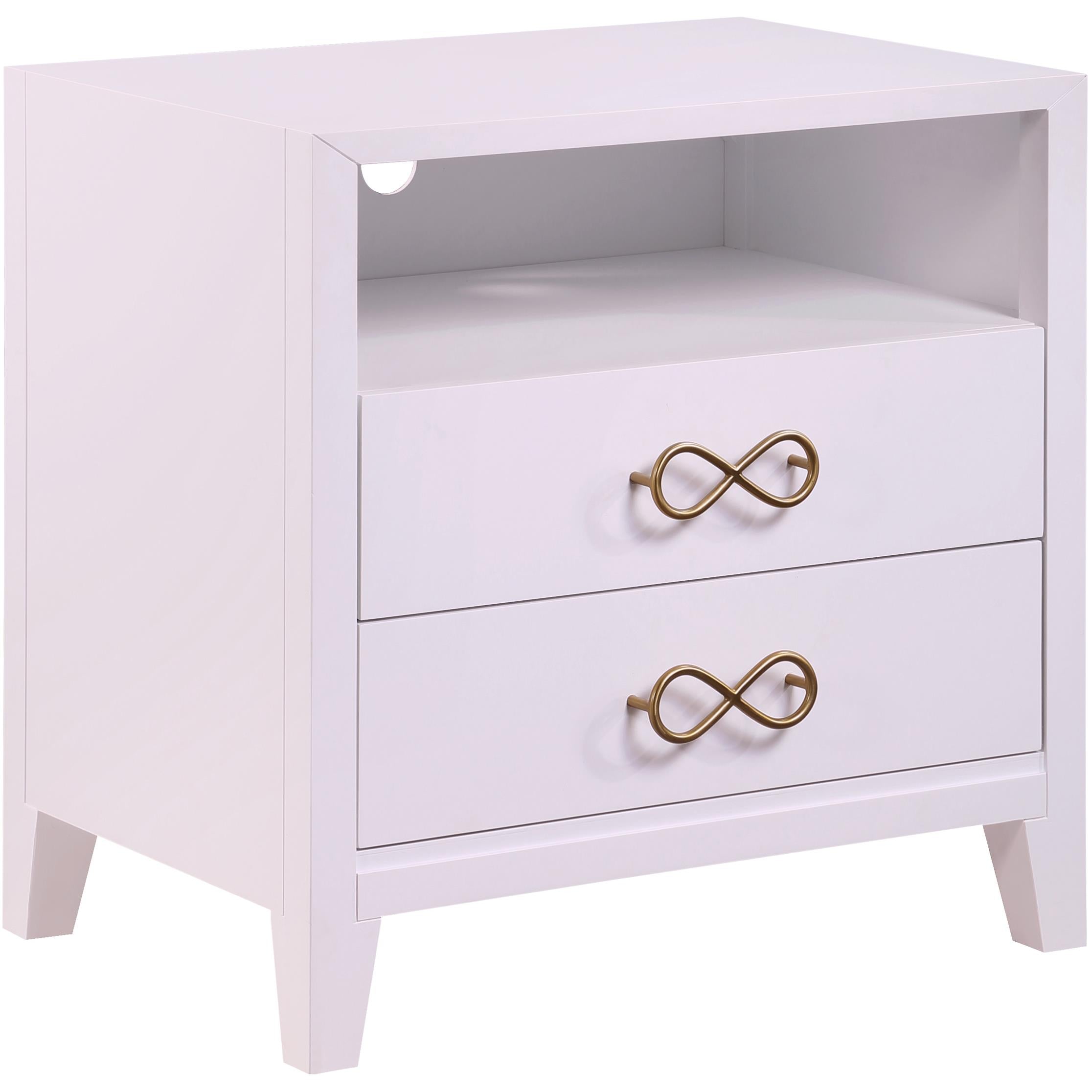 Meridian Bowtie Pink / Gold Night Stand