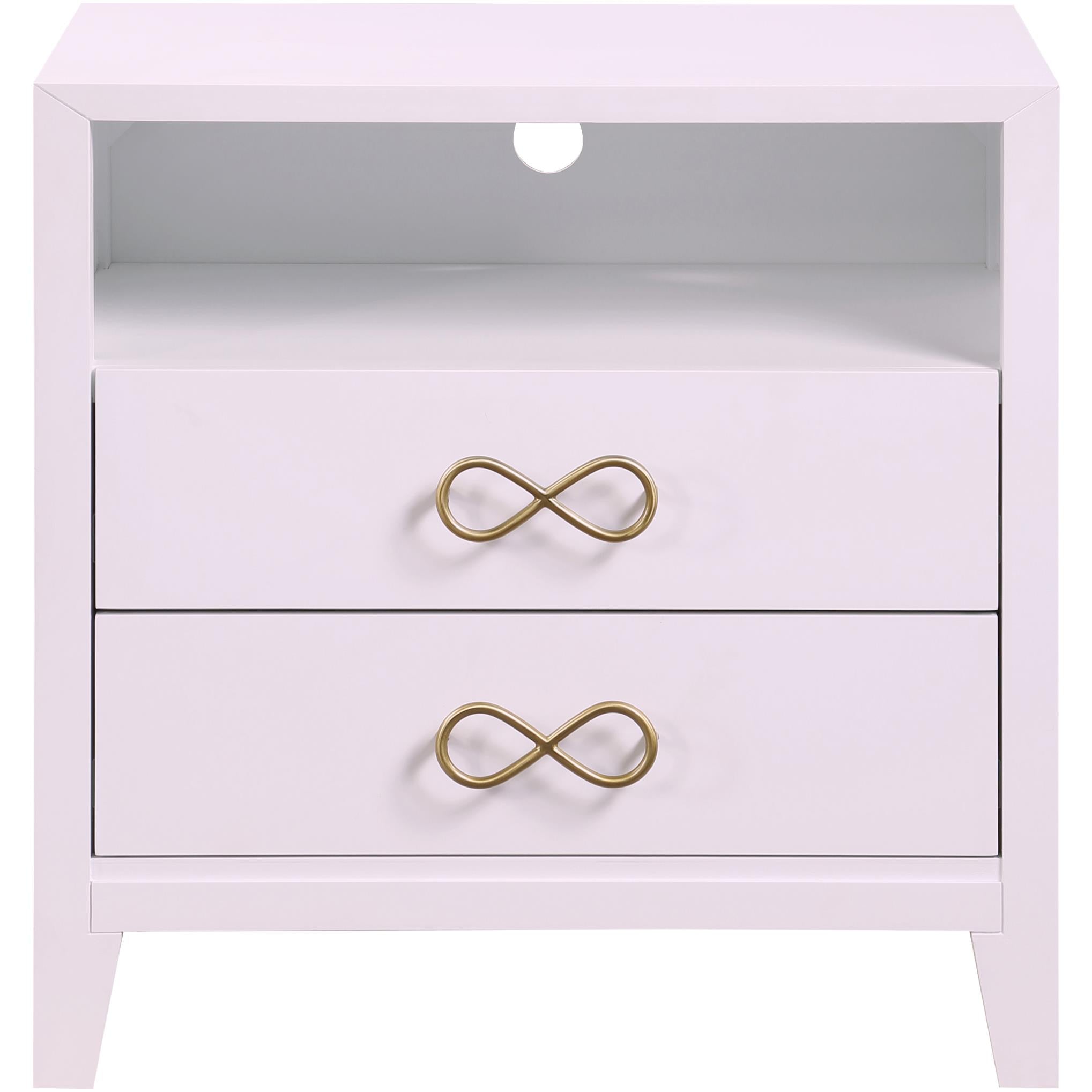 Meridian Bowtie Pink / Gold Night Stand