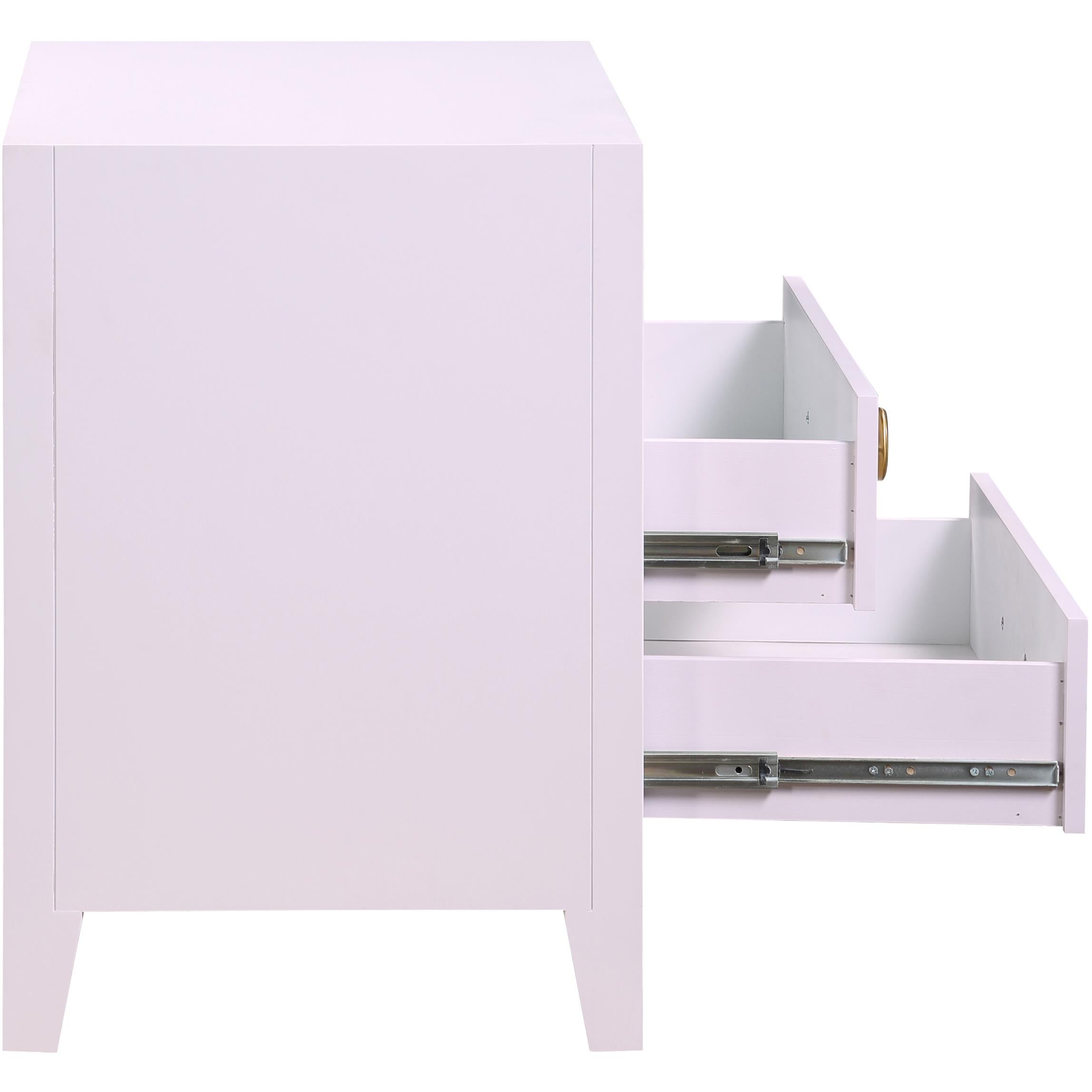 Meridian Bowtie Pink / Gold Night Stand