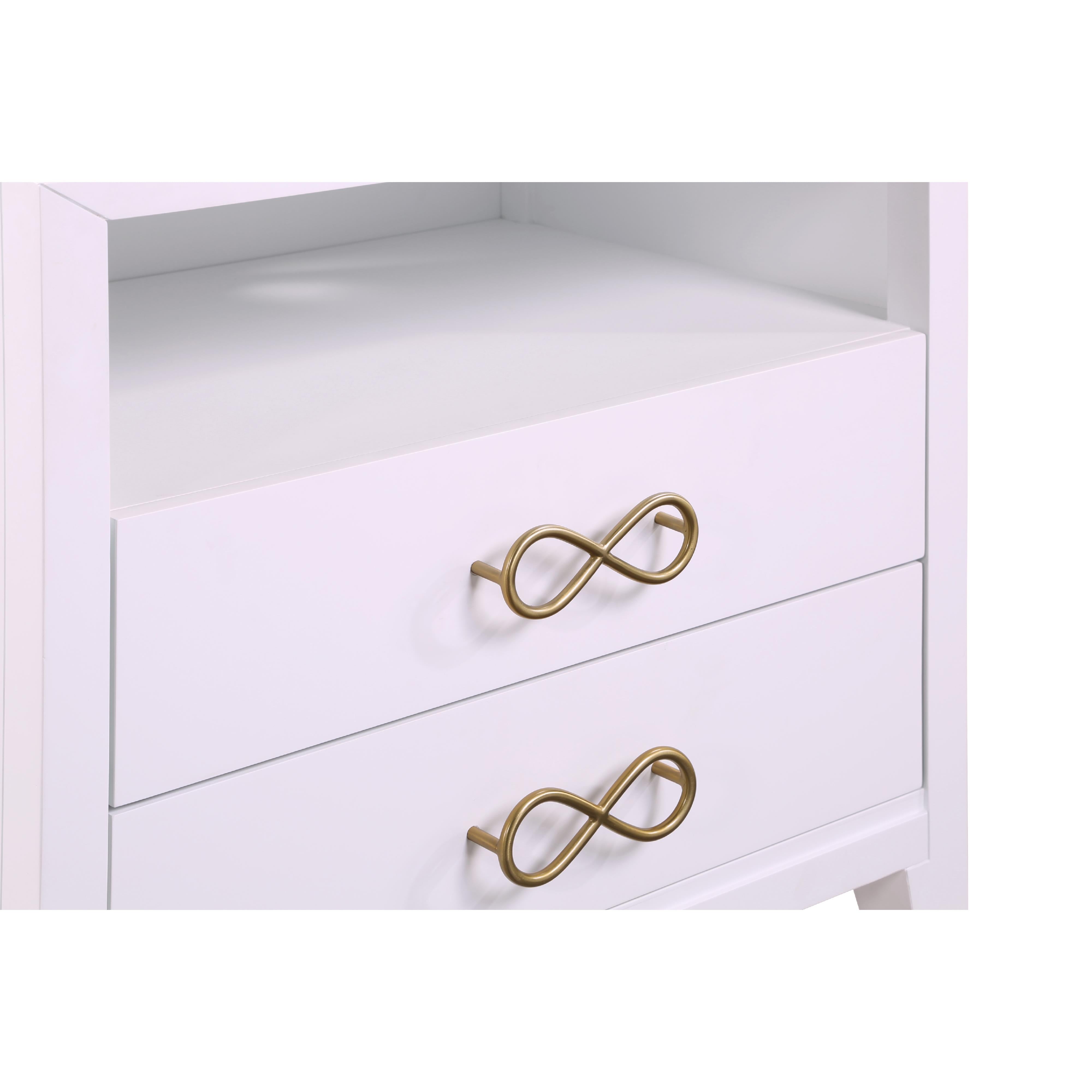 Meridian Bowtie Pink / Gold Night Stand