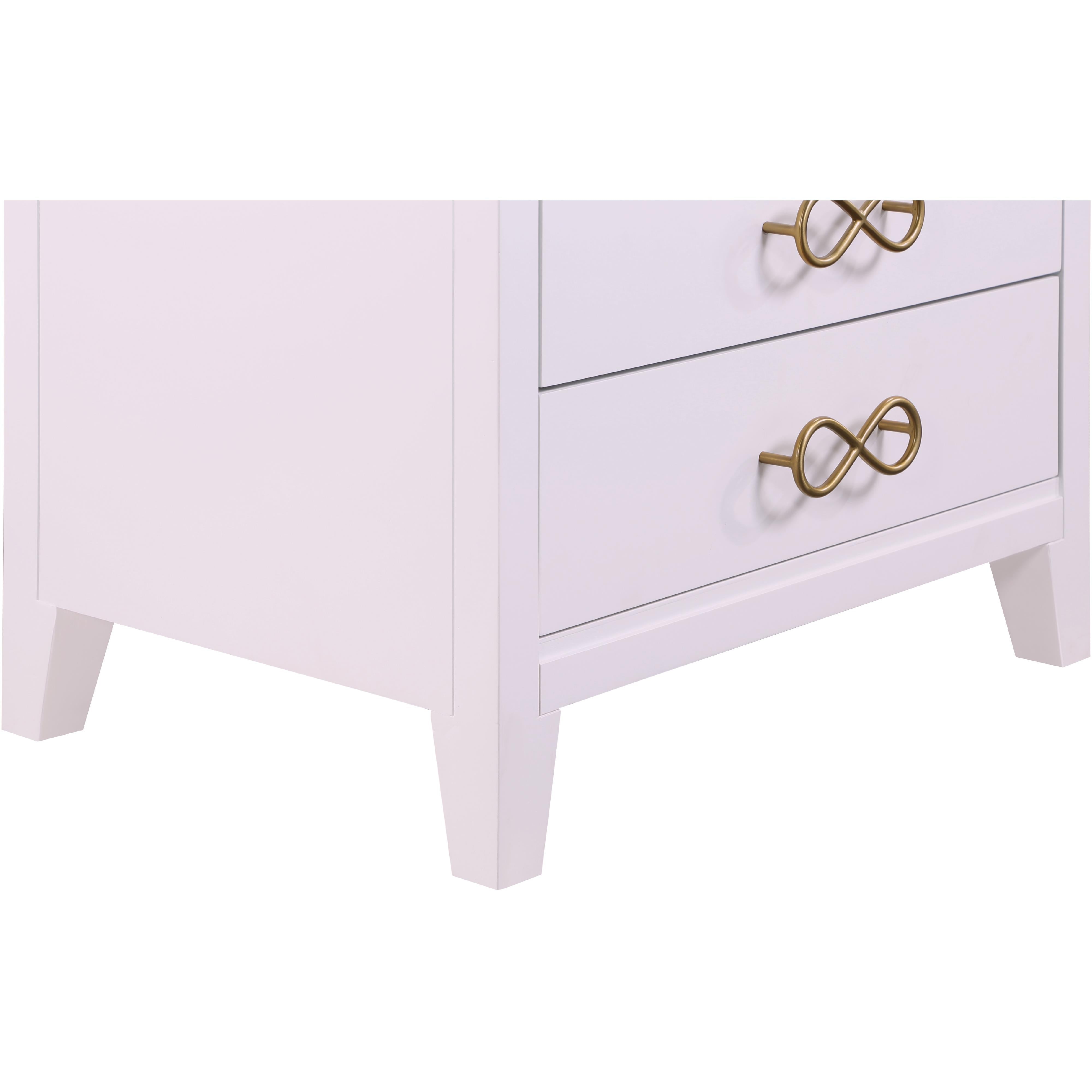 Meridian Bowtie Pink / Gold Night Stand