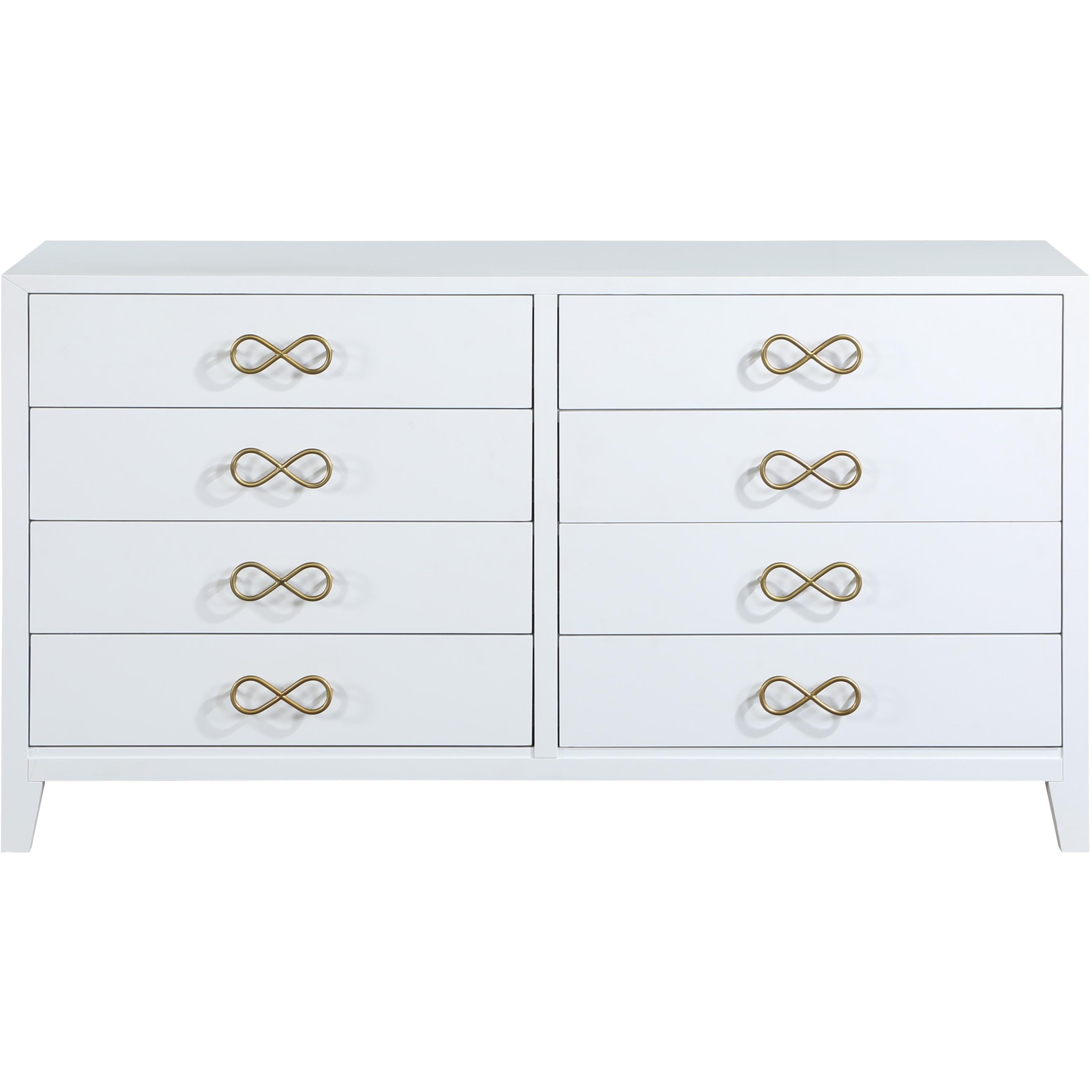 Meridian Bowtie White / Gold Dresser