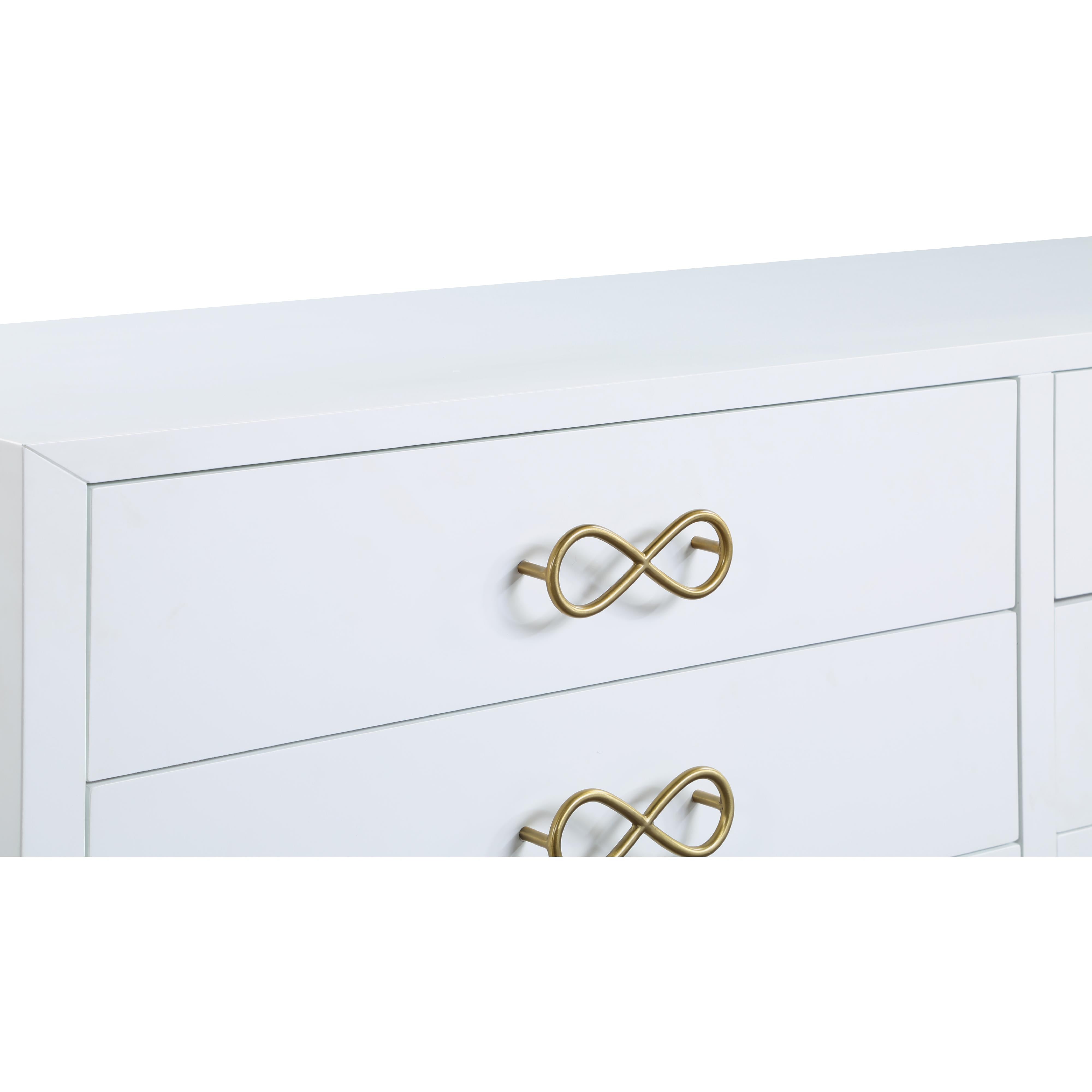 Meridian Bowtie White / Gold Dresser