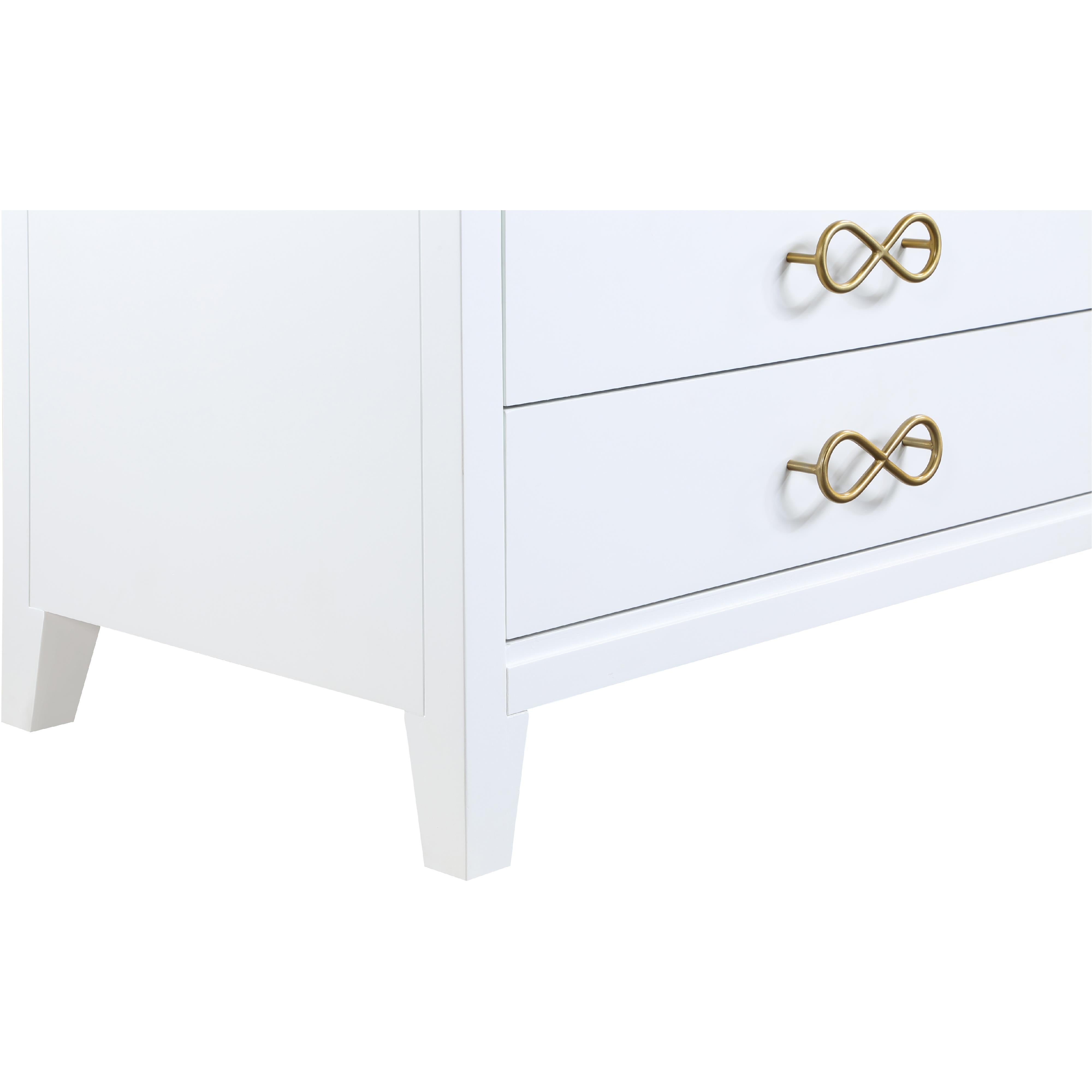 Meridian Bowtie White / Gold Dresser