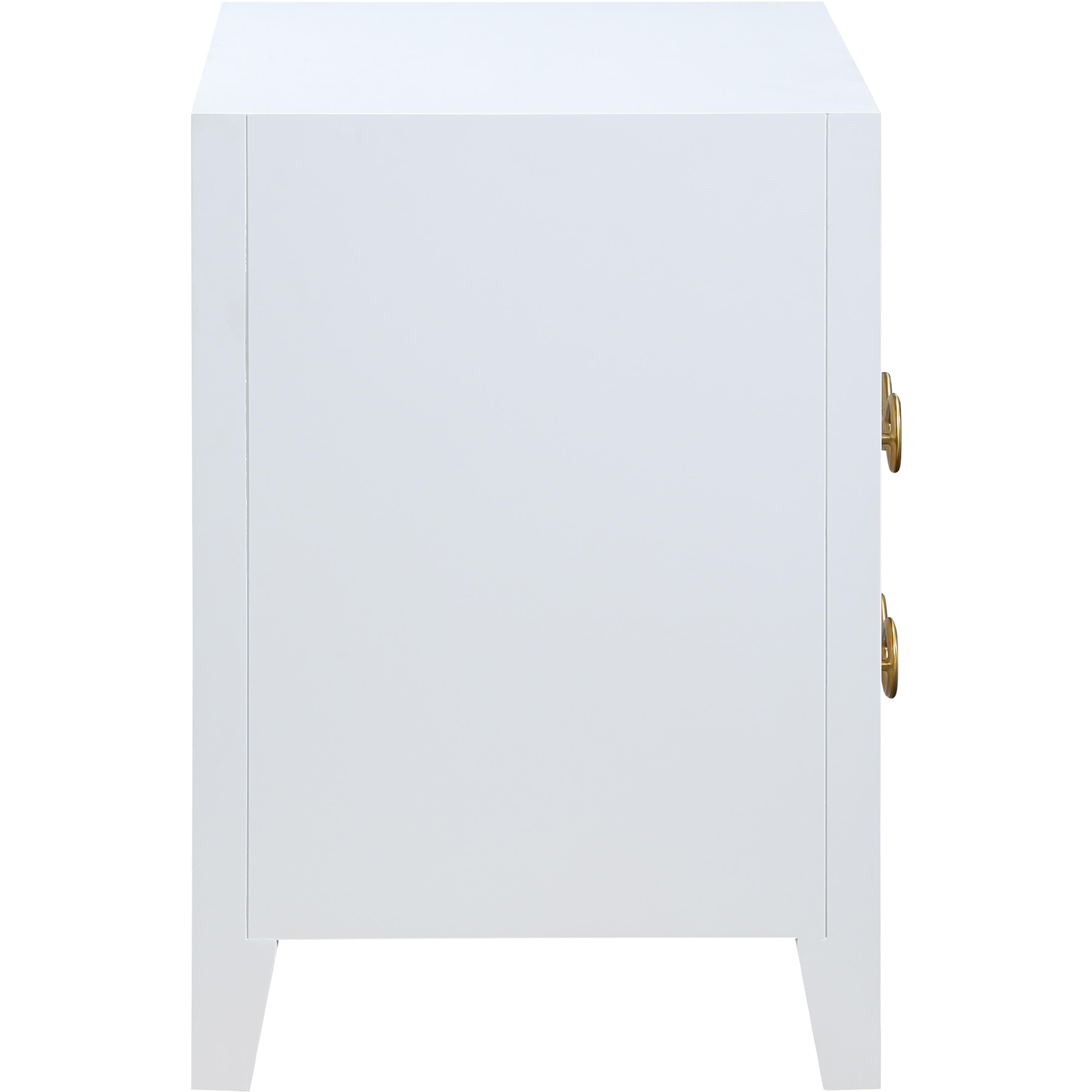 Meridian Bowtie White / Gold Night Stand