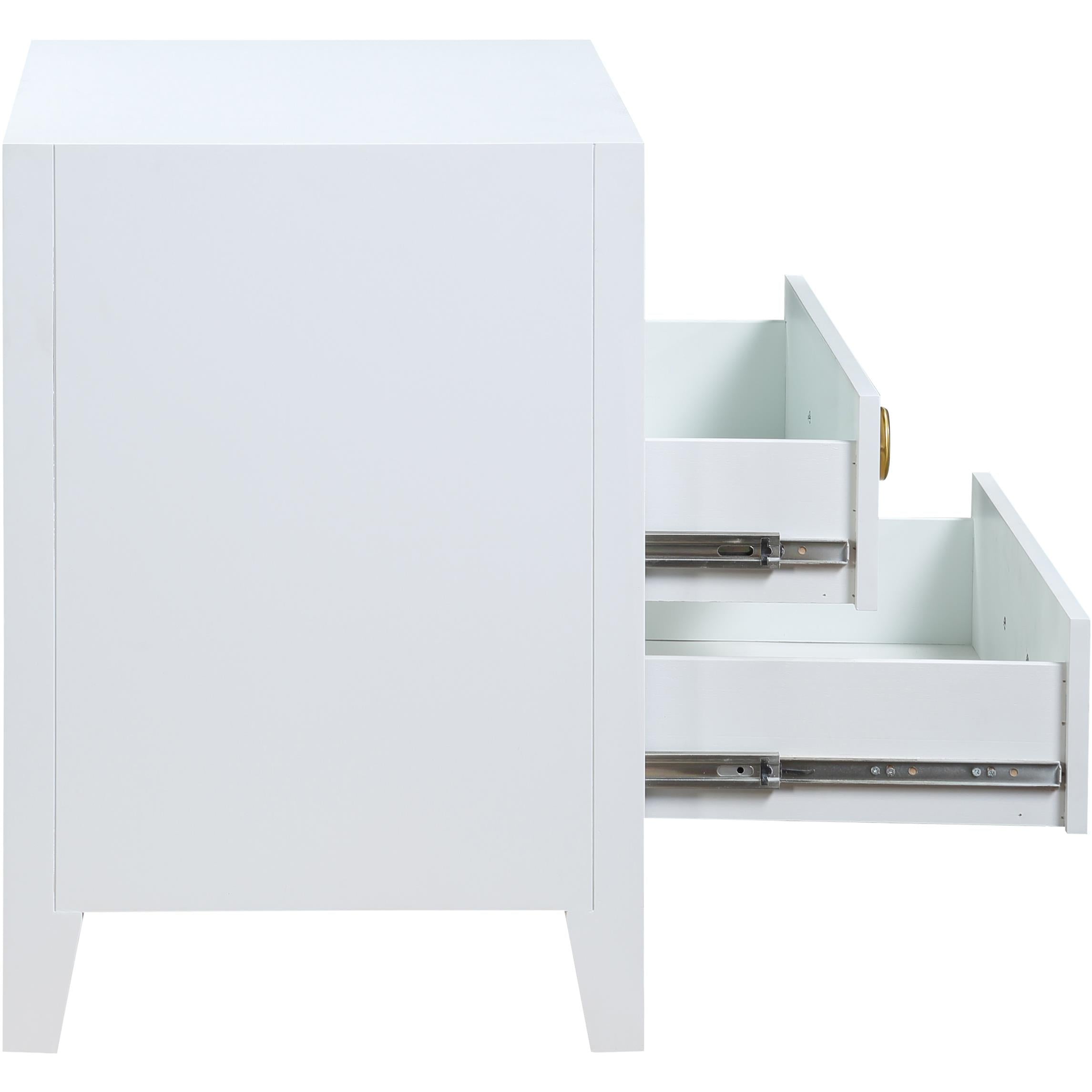 Meridian Bowtie White / Gold Night Stand