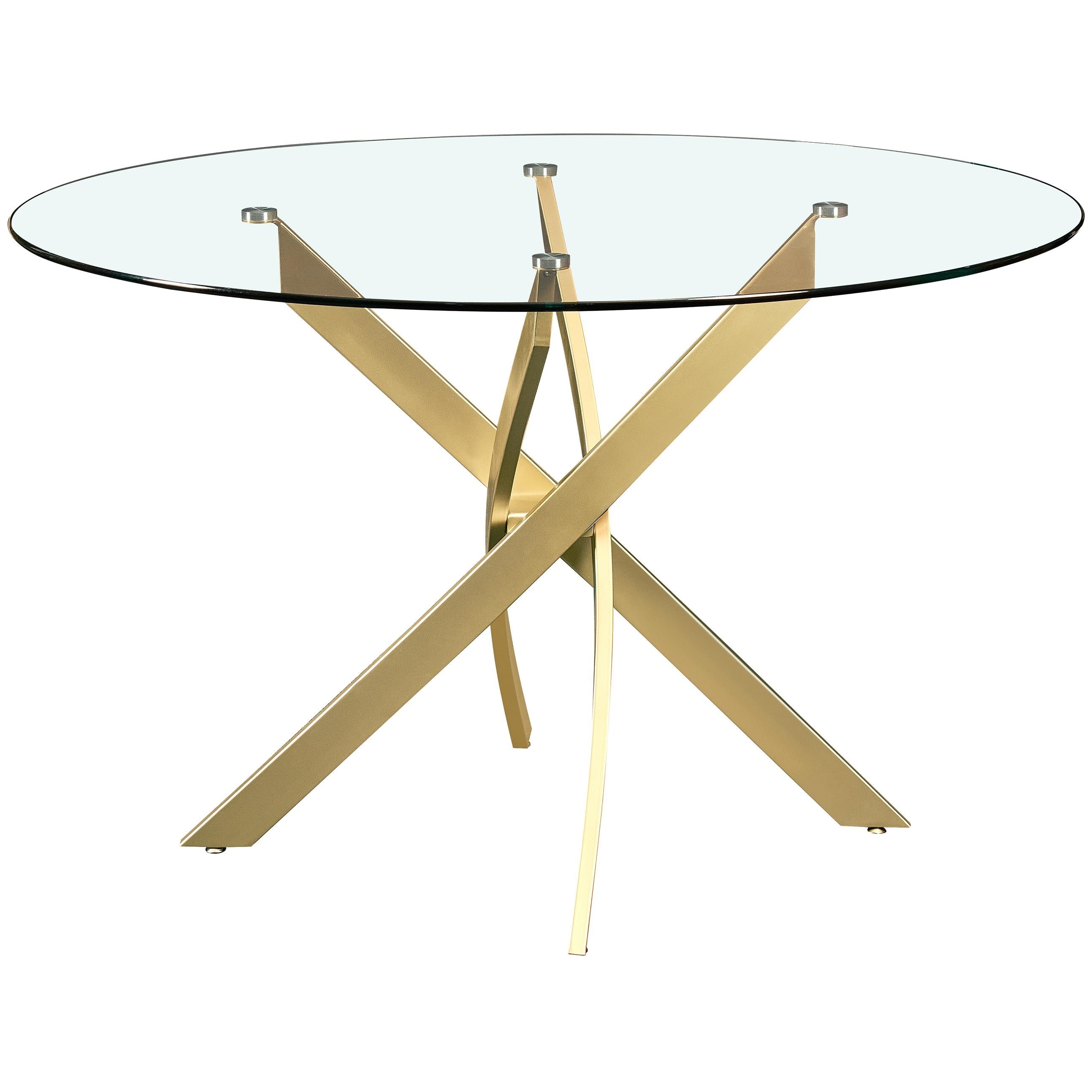 Meridian Xander Brushed Gold Dining Table