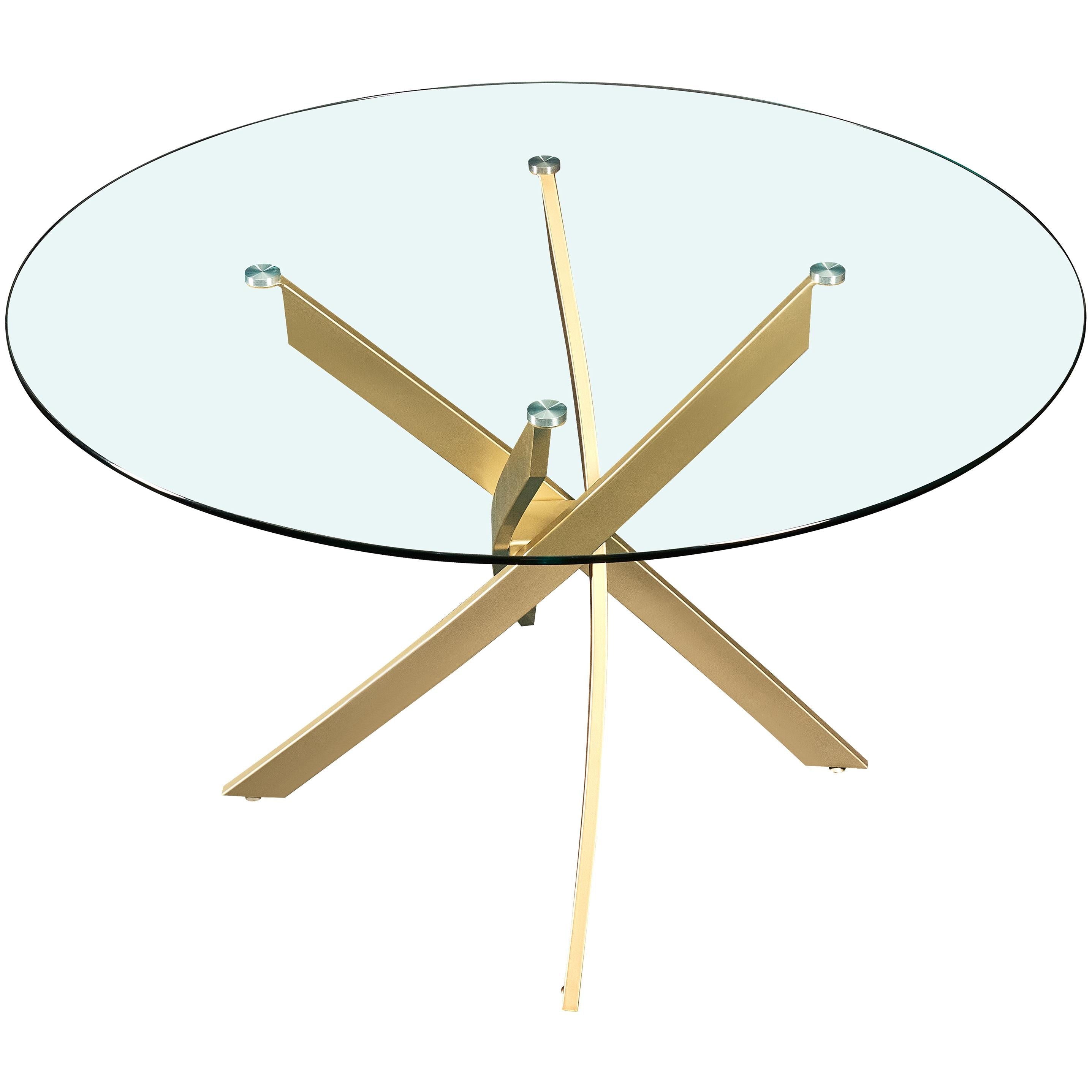 Meridian Xander Brushed Gold Dining Table