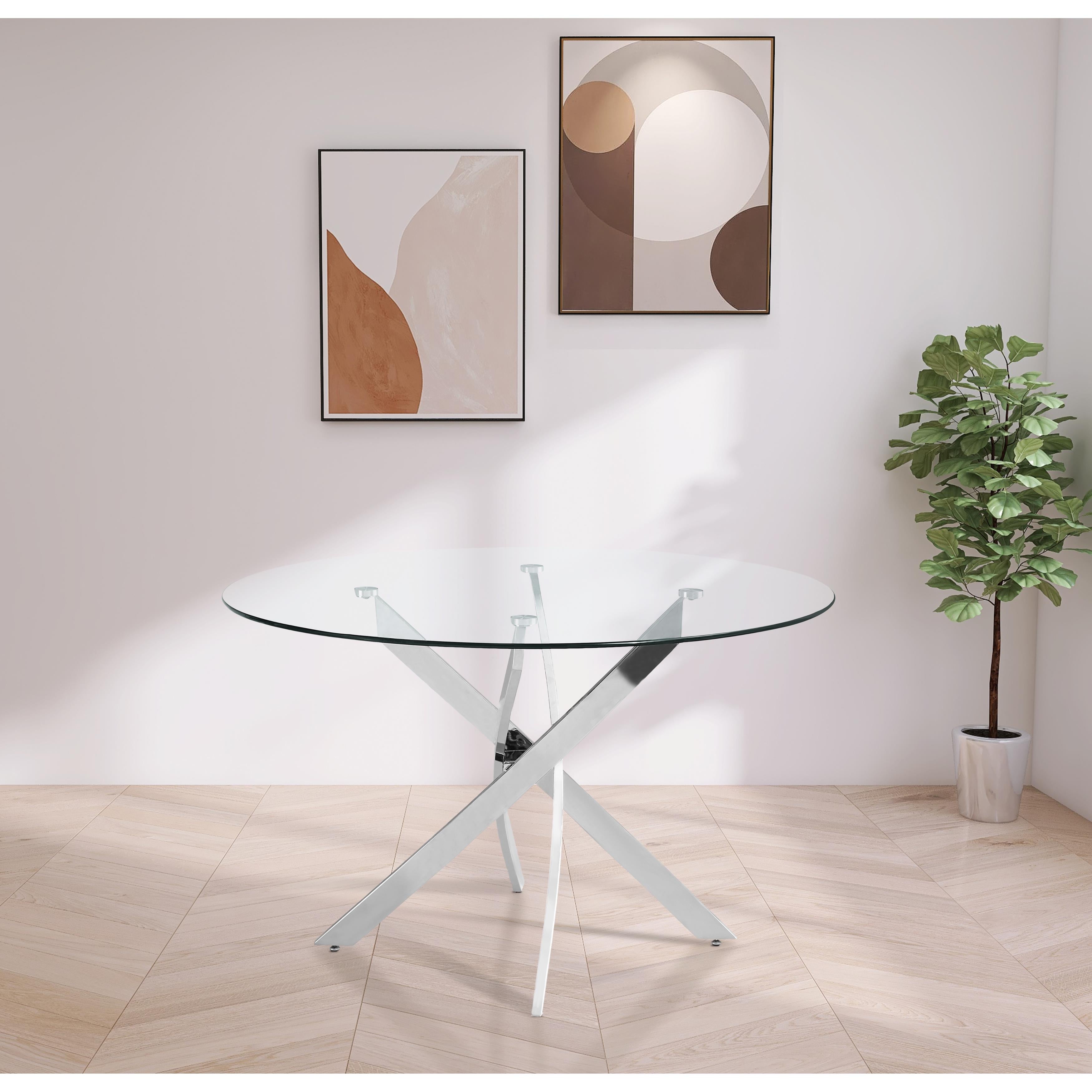 Meridian Xander Chrome Dining Table