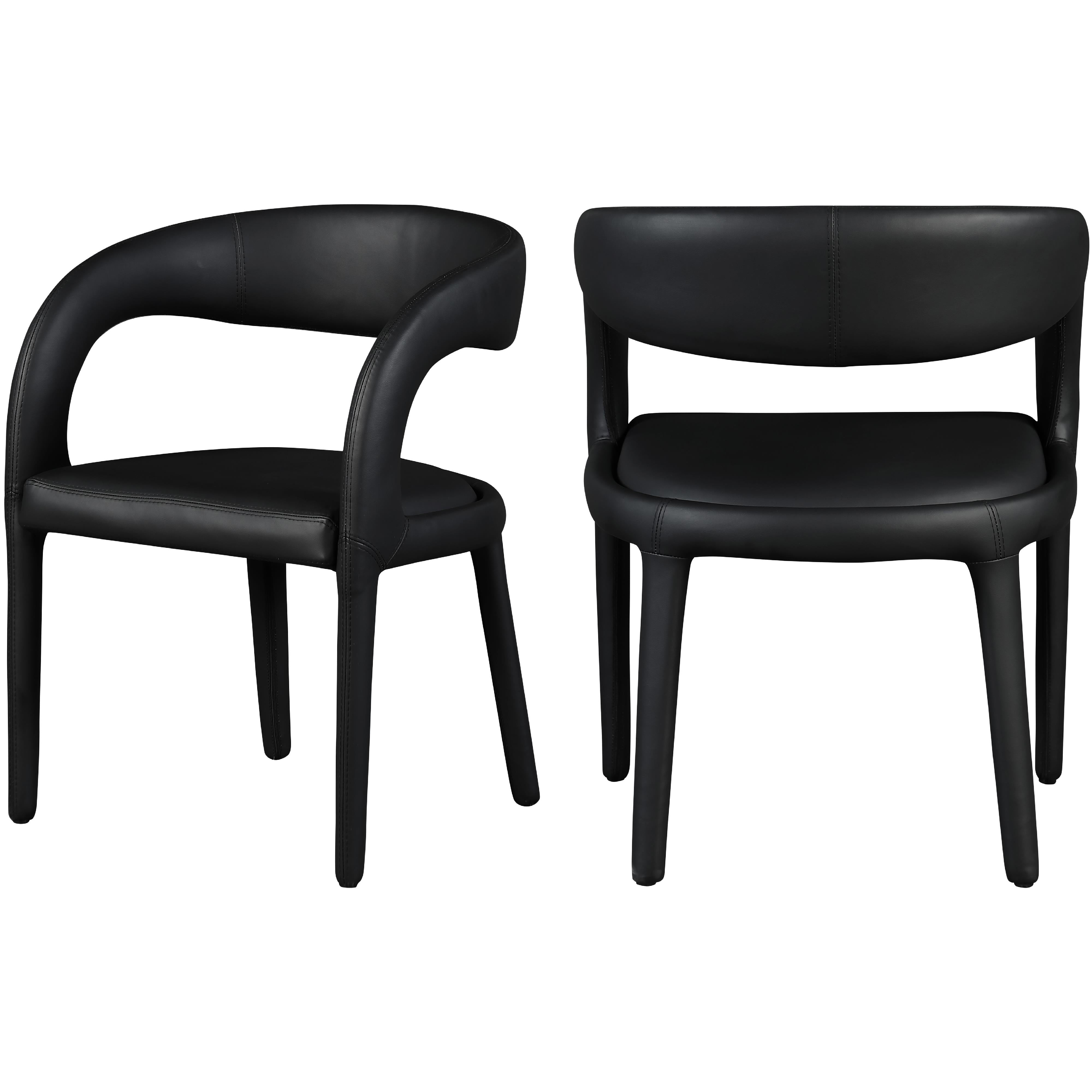 Meridian Sylvester Black Vegan Leather Dining Chair