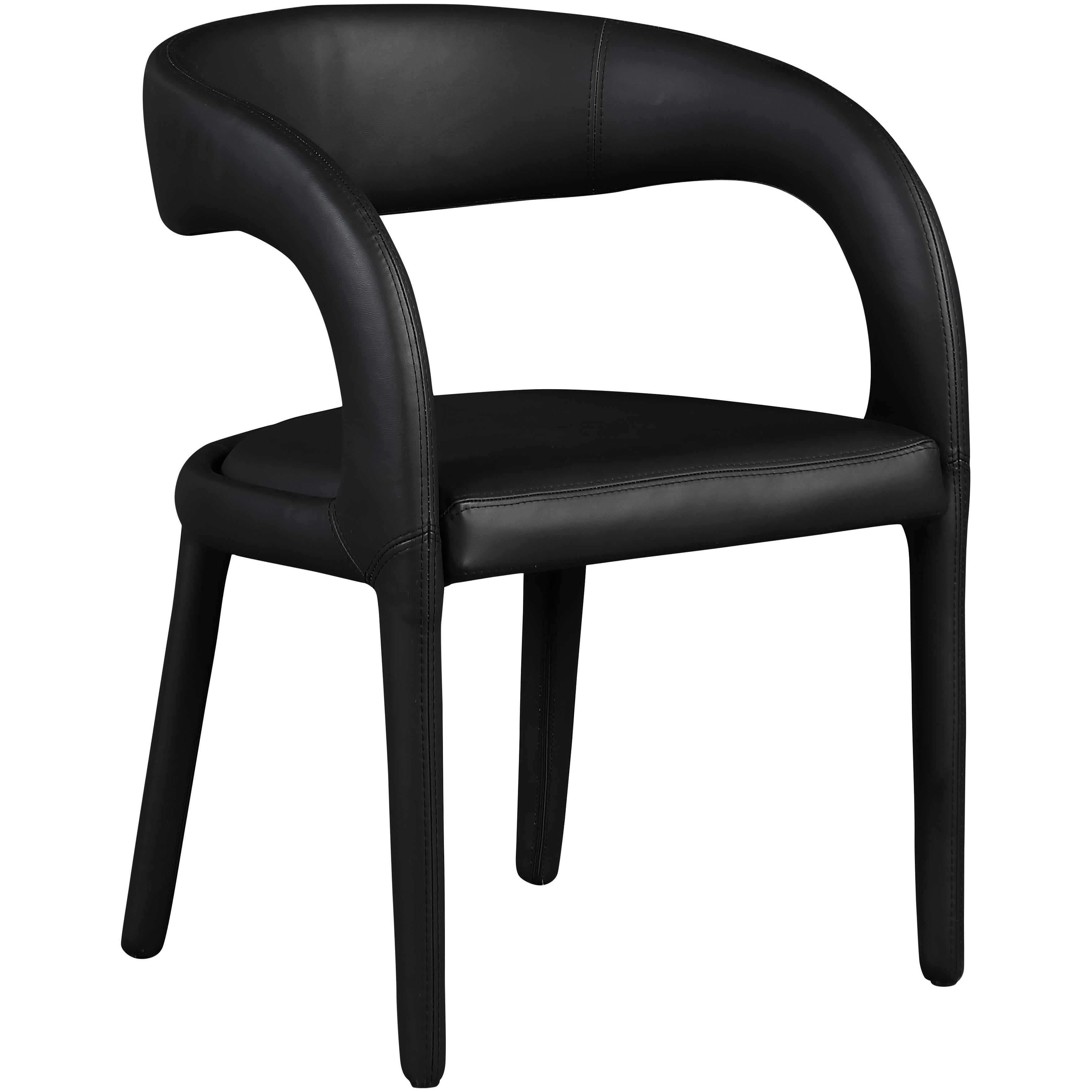 Meridian Sylvester Black Vegan Leather Dining Chair