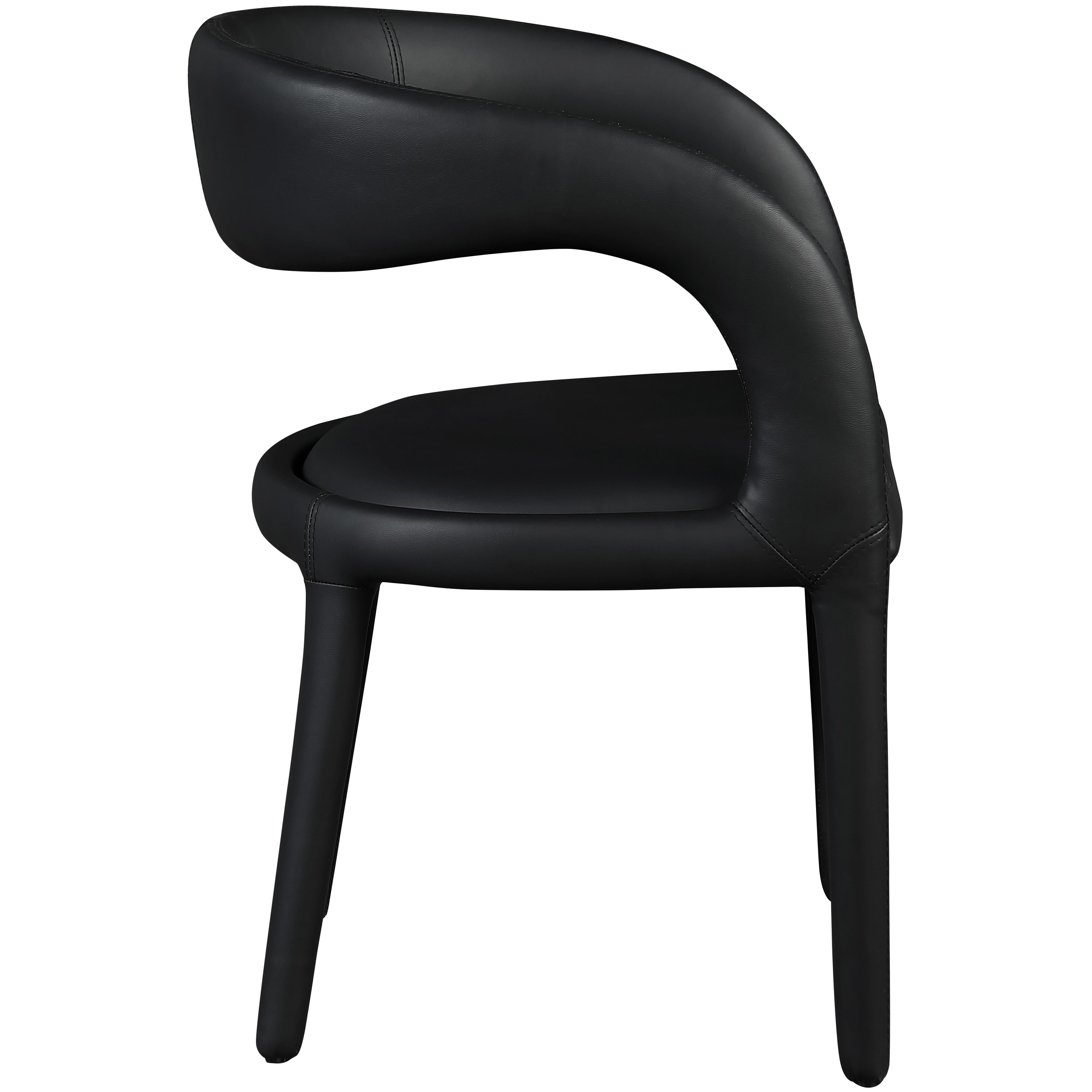 Meridian Sylvester Black Vegan Leather Dining Chair