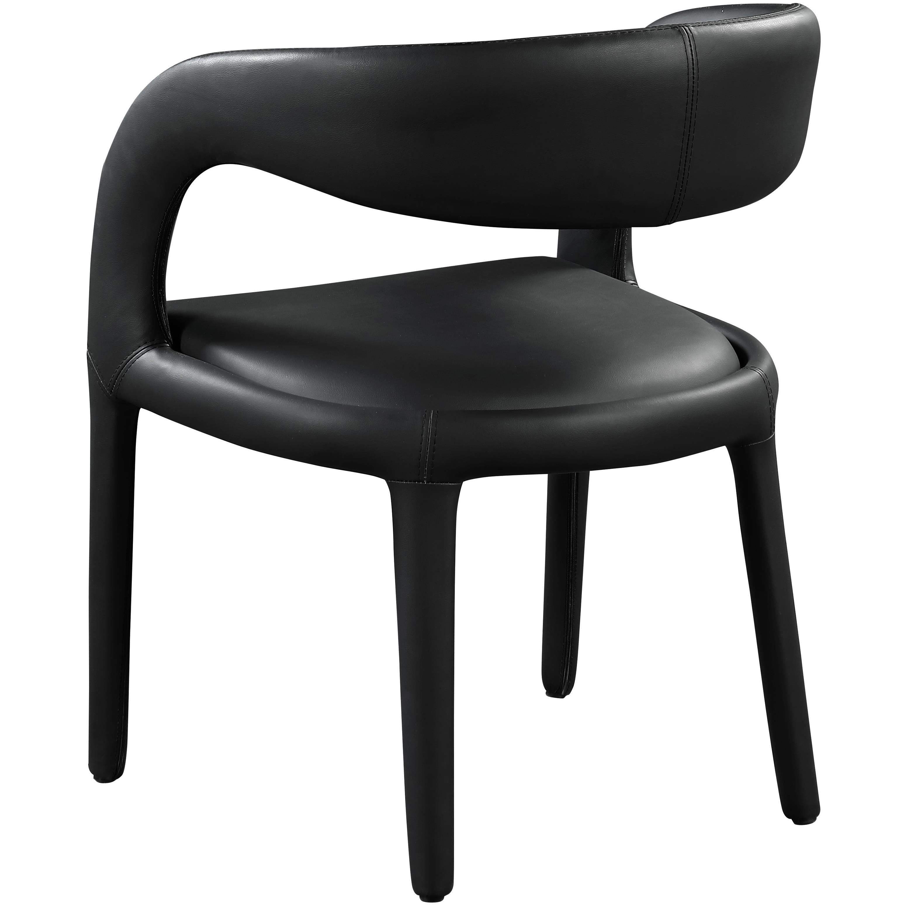 Meridian Sylvester Black Vegan Leather Dining Chair