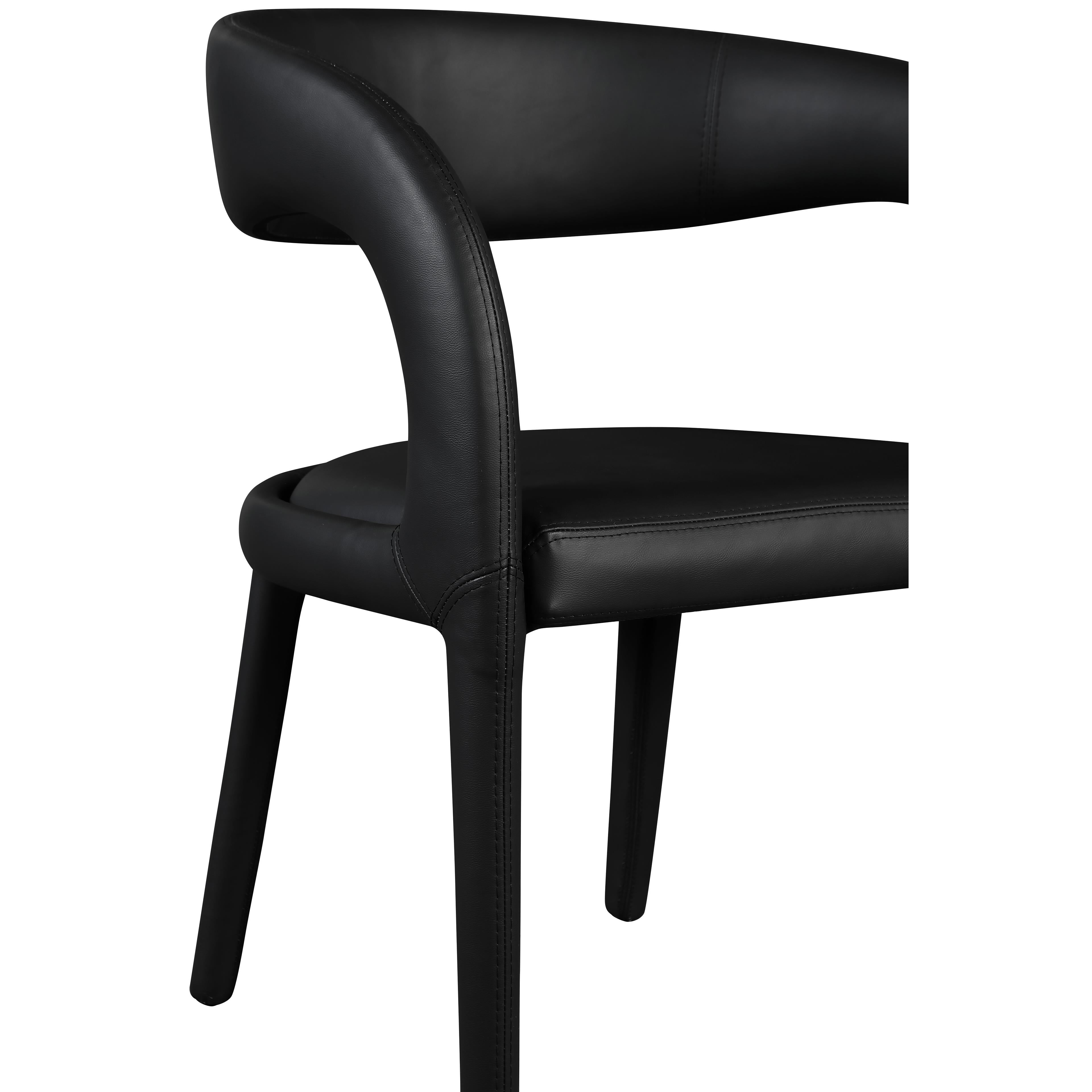 Meridian Sylvester Black Vegan Leather Dining Chair