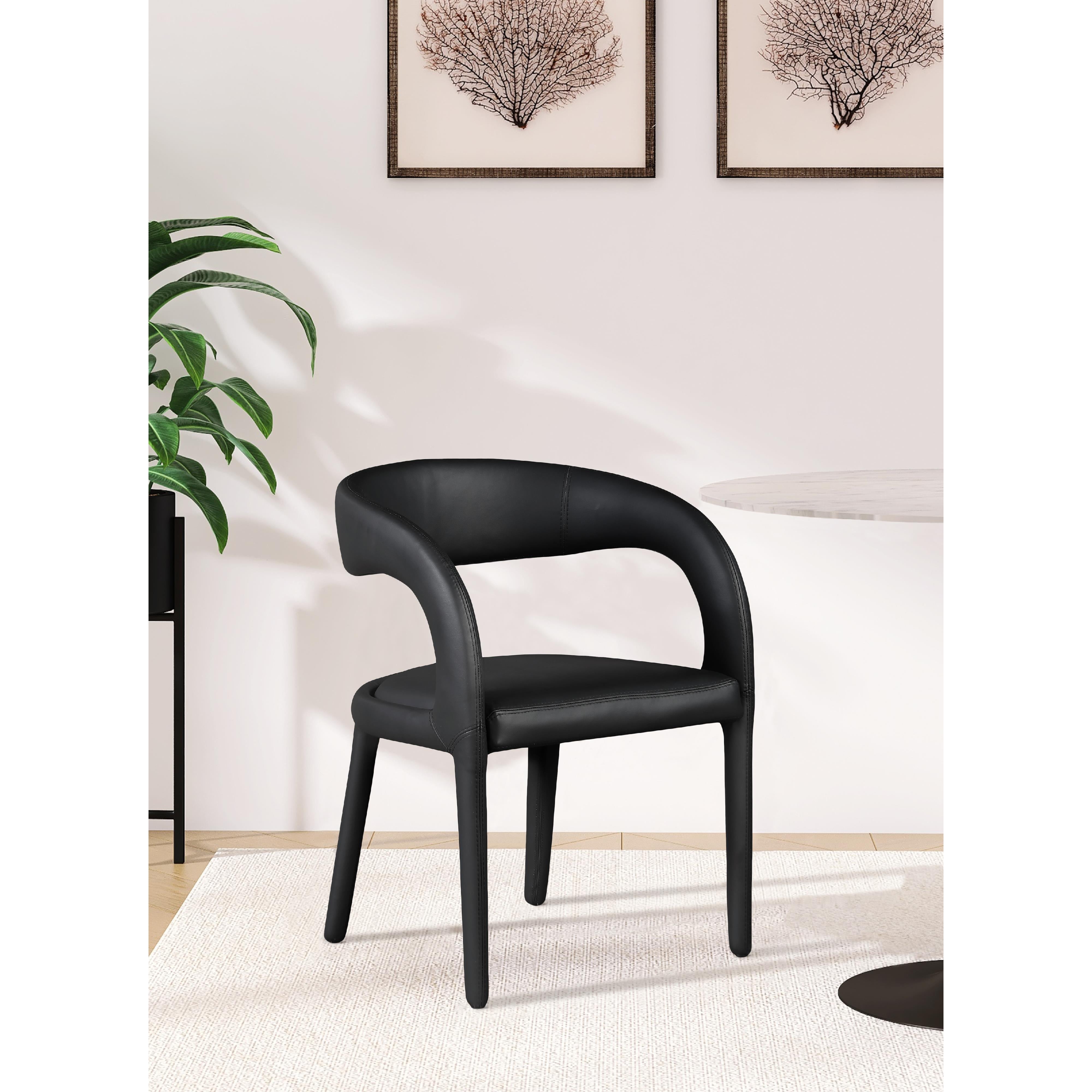 Meridian Sylvester Black Vegan Leather Dining Chair