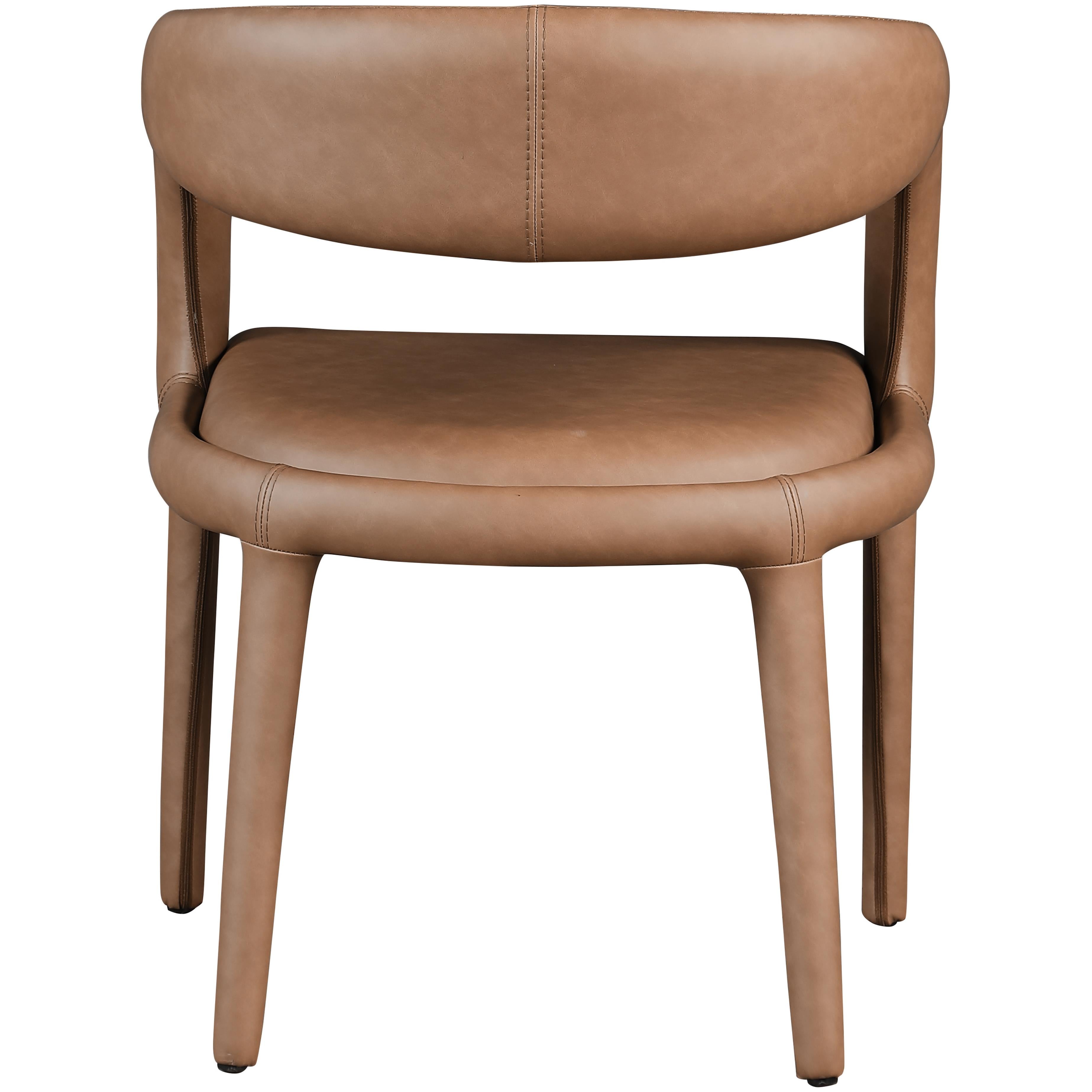 Meridian Sylvester Brown Vegan Leather Dining Chair