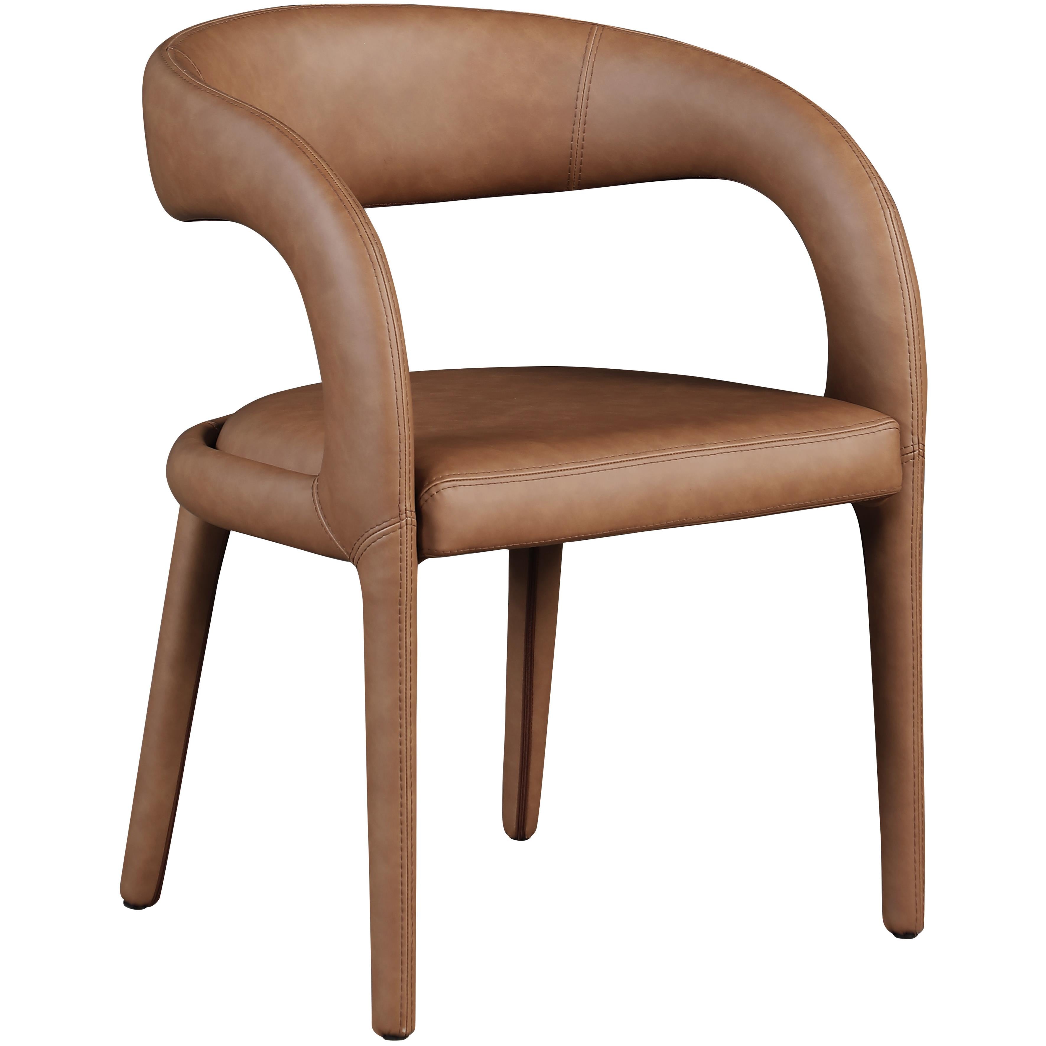 Meridian Sylvester Brown Vegan Leather Dining Chair