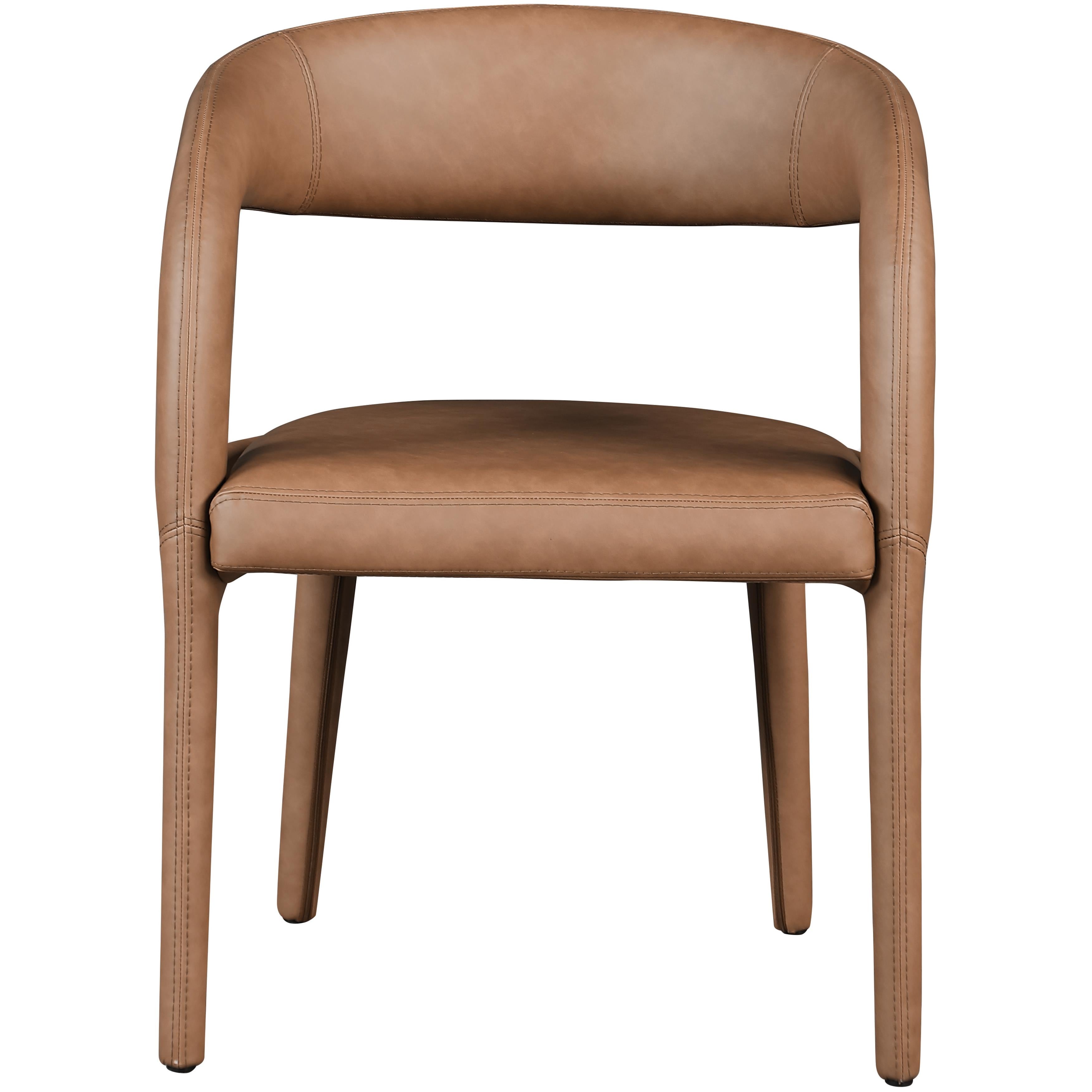 Meridian Sylvester Brown Vegan Leather Dining Chair