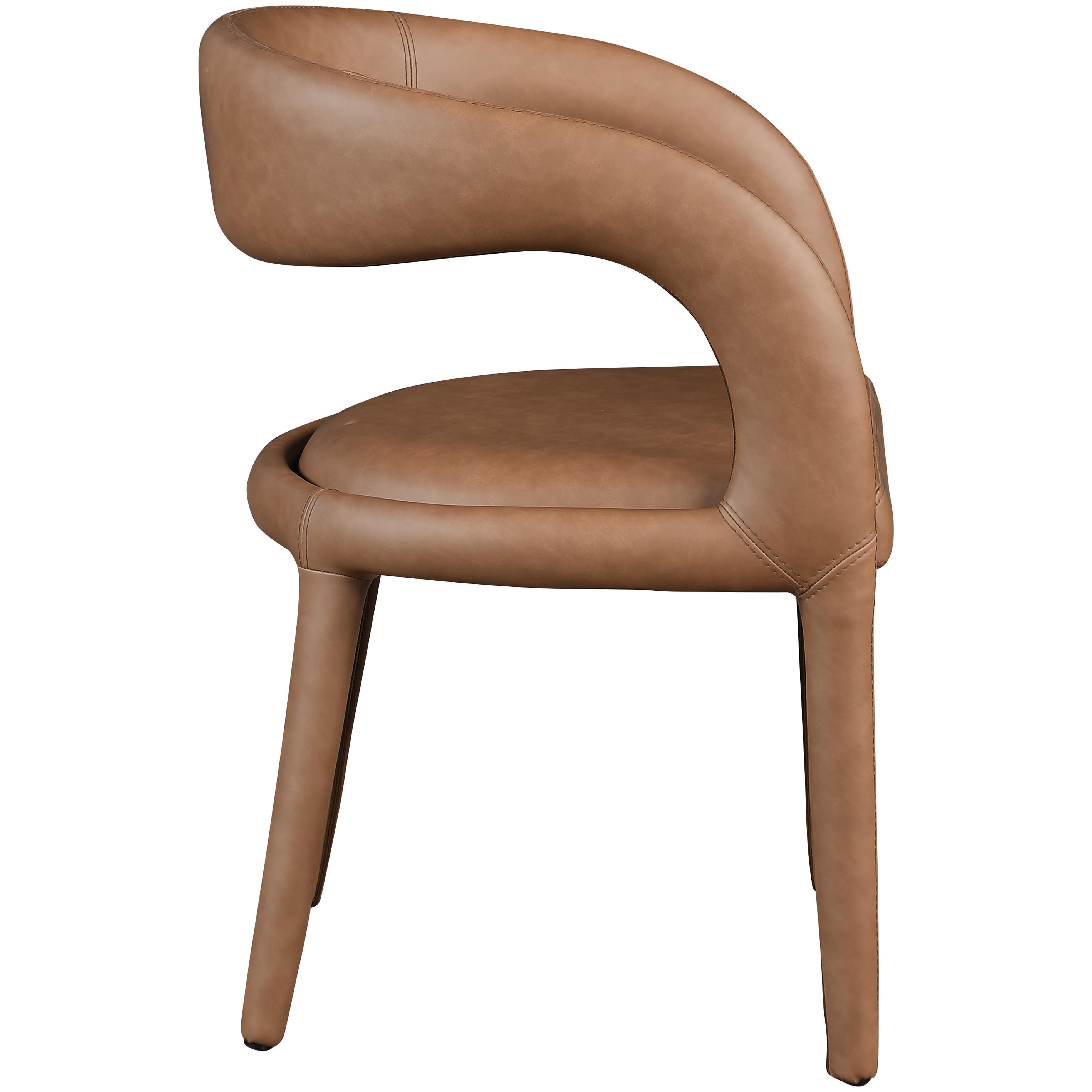 Meridian Sylvester Brown Vegan Leather Dining Chair