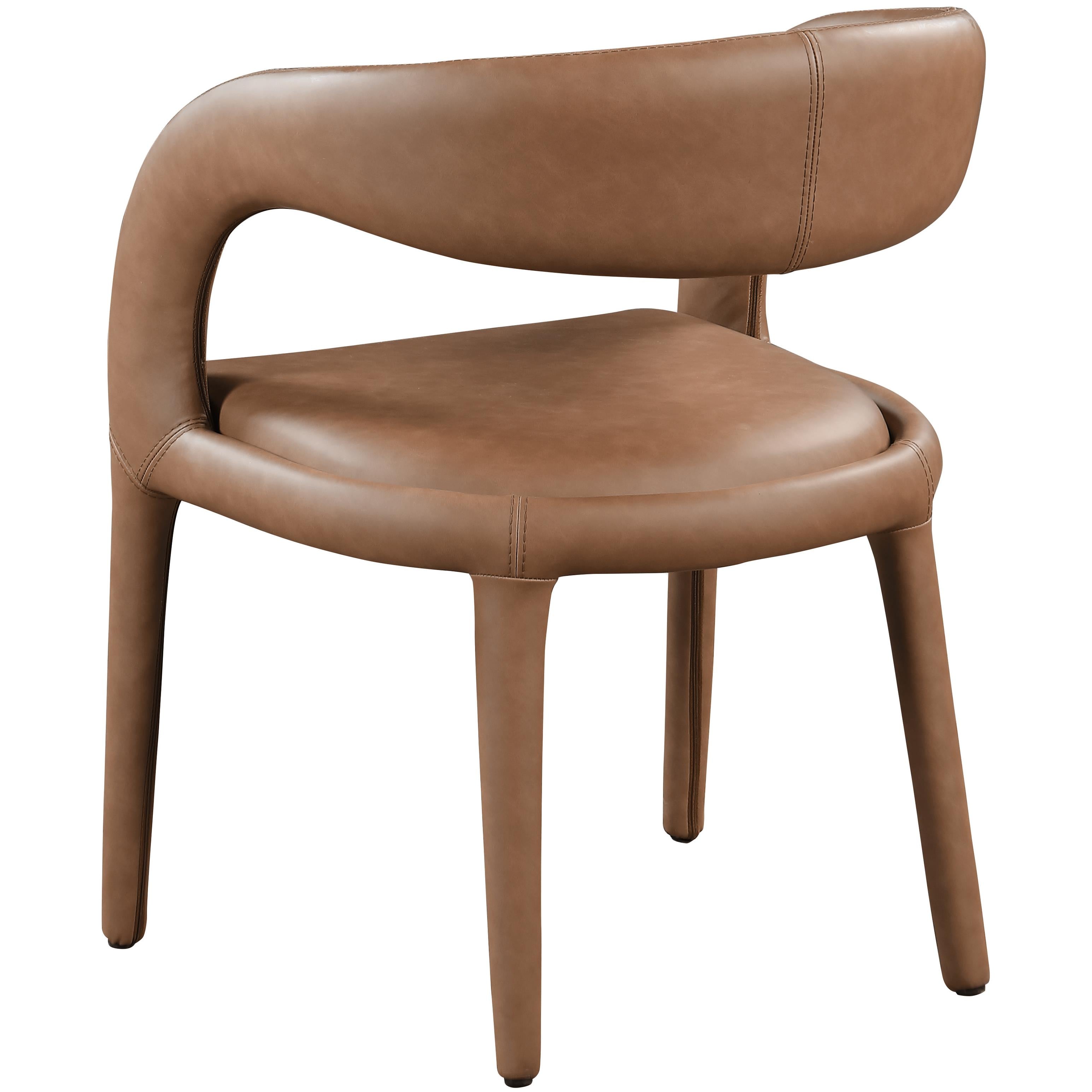 Meridian Sylvester Brown Vegan Leather Dining Chair