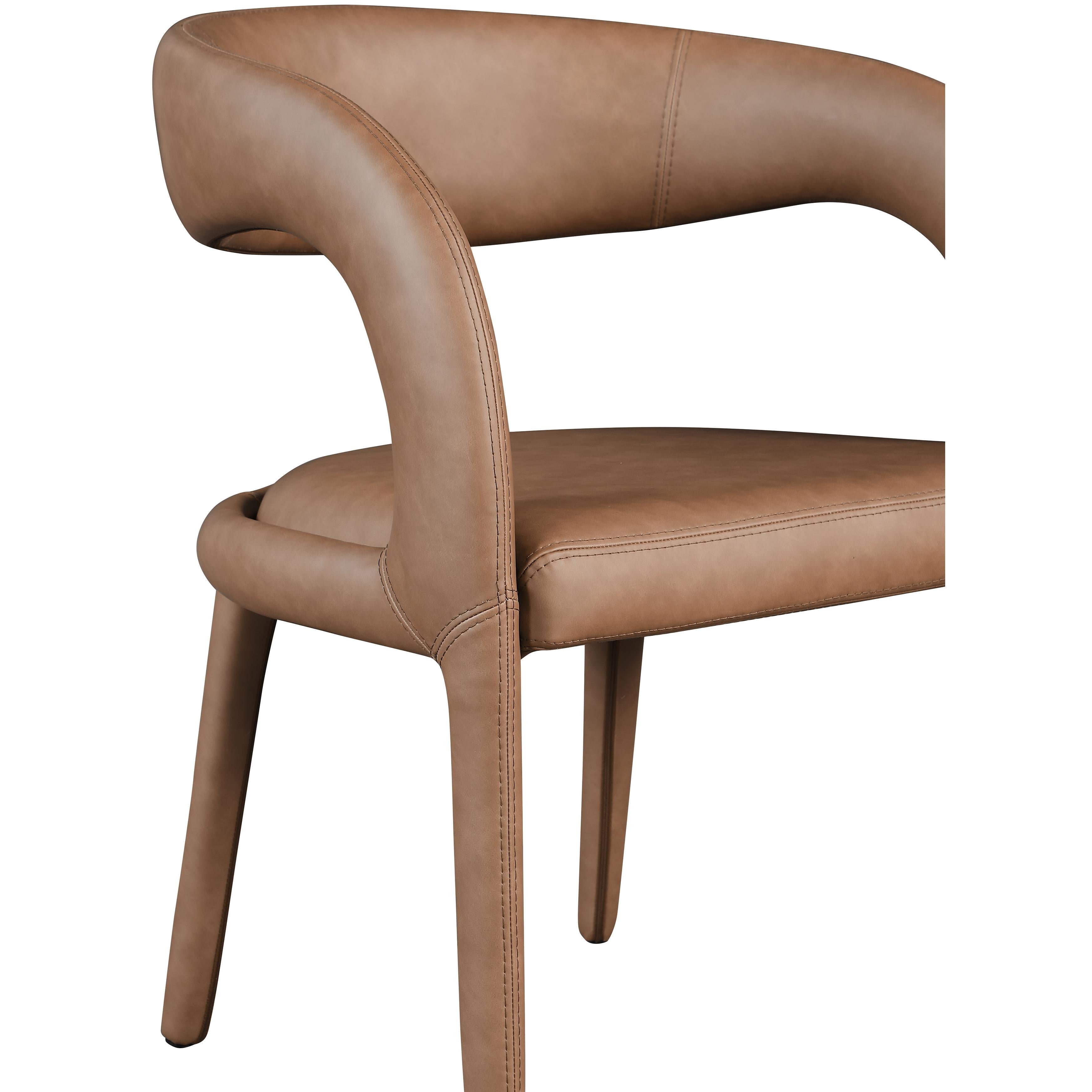 Meridian Sylvester Brown Vegan Leather Dining Chair