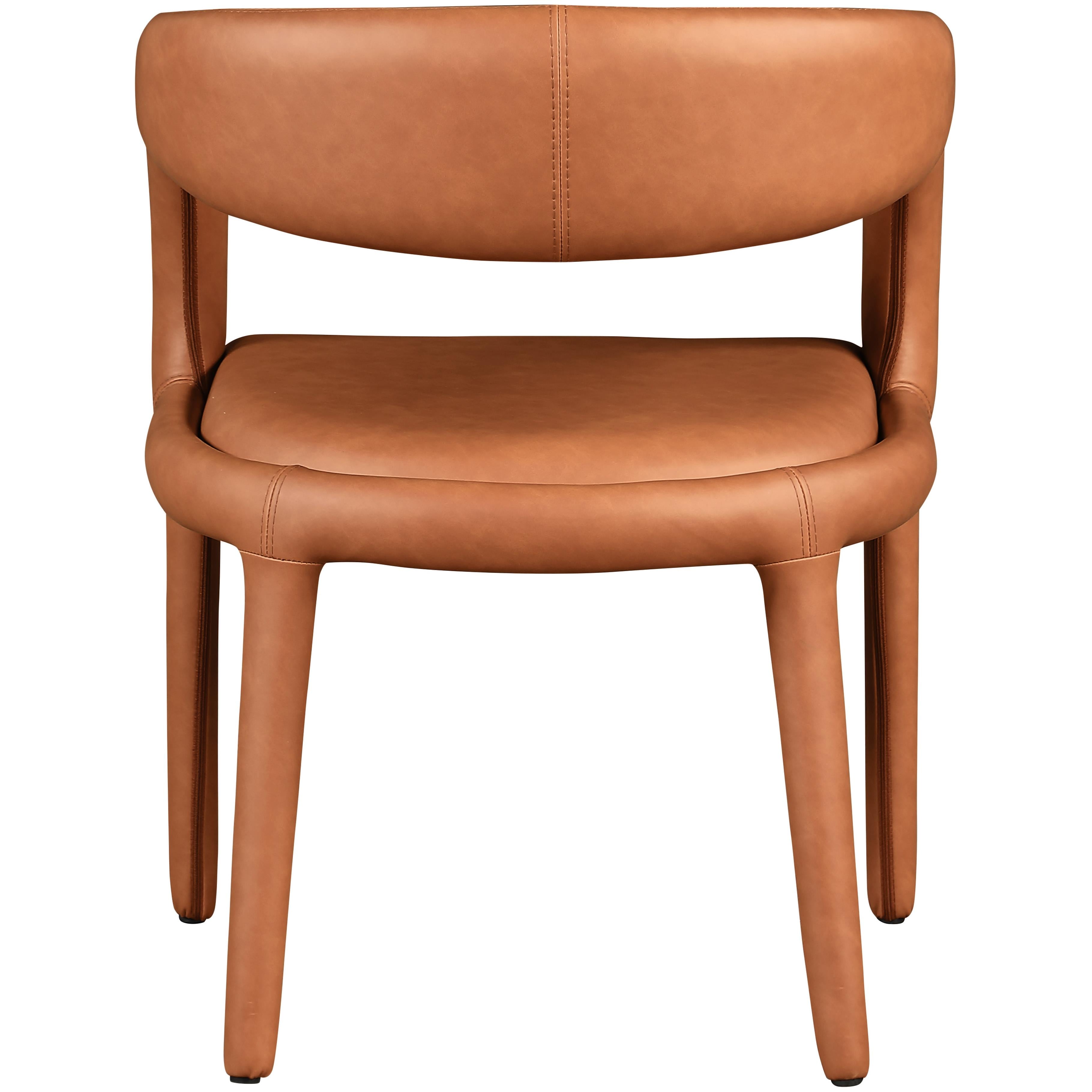 Meridian Sylvester Cognac Vegan Leather Dining Chair