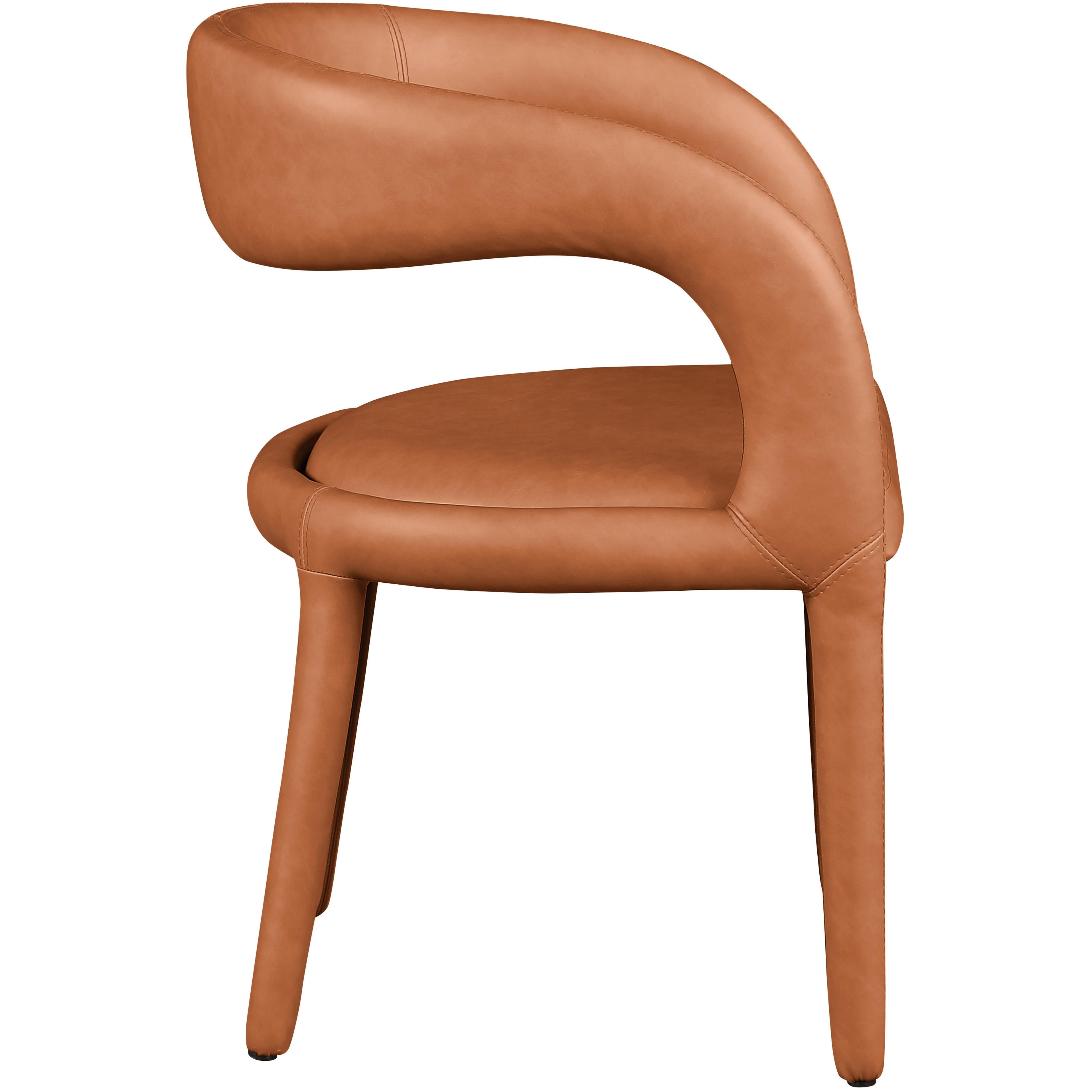 Meridian Sylvester Cognac Vegan Leather Dining Chair