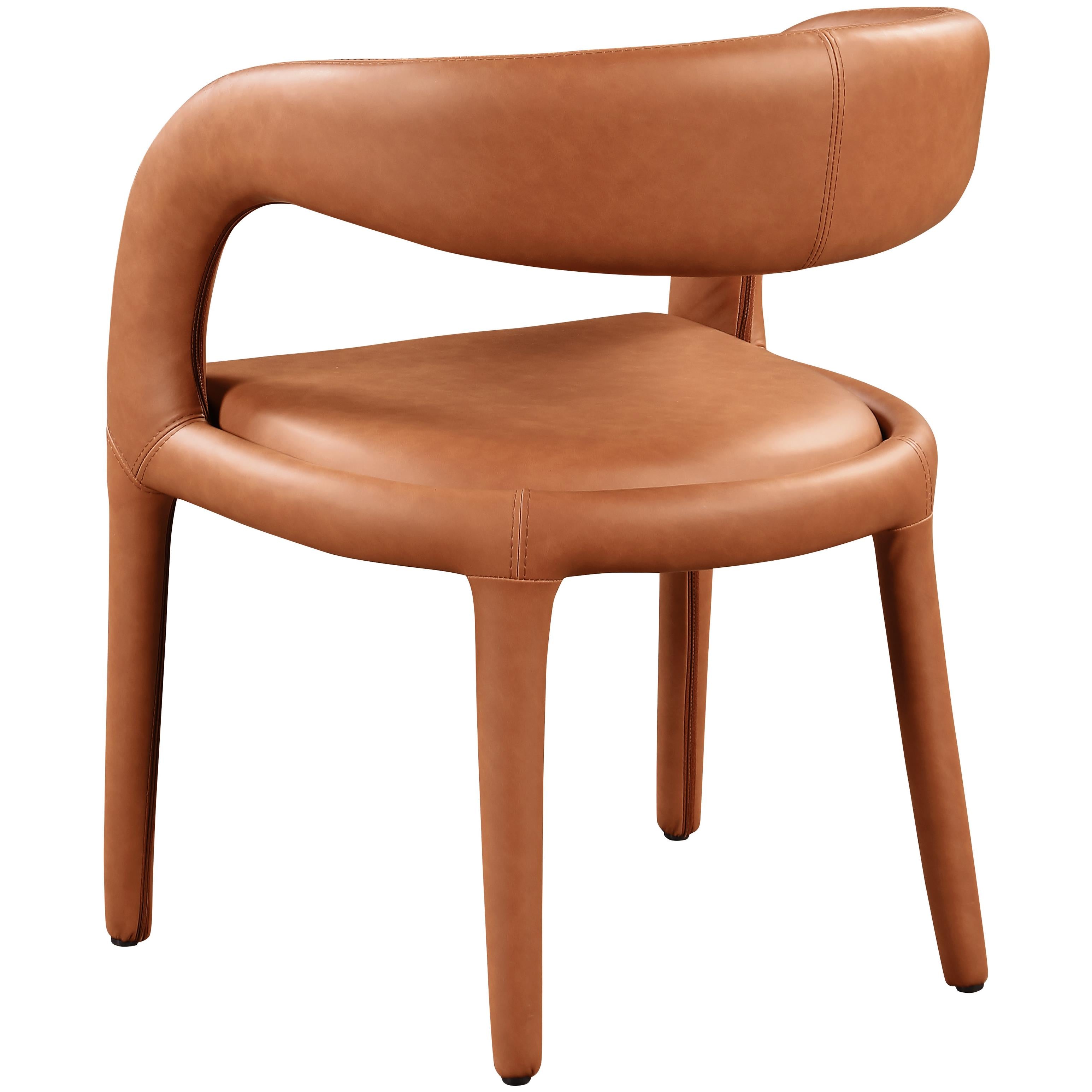 Meridian Sylvester Cognac Vegan Leather Dining Chair