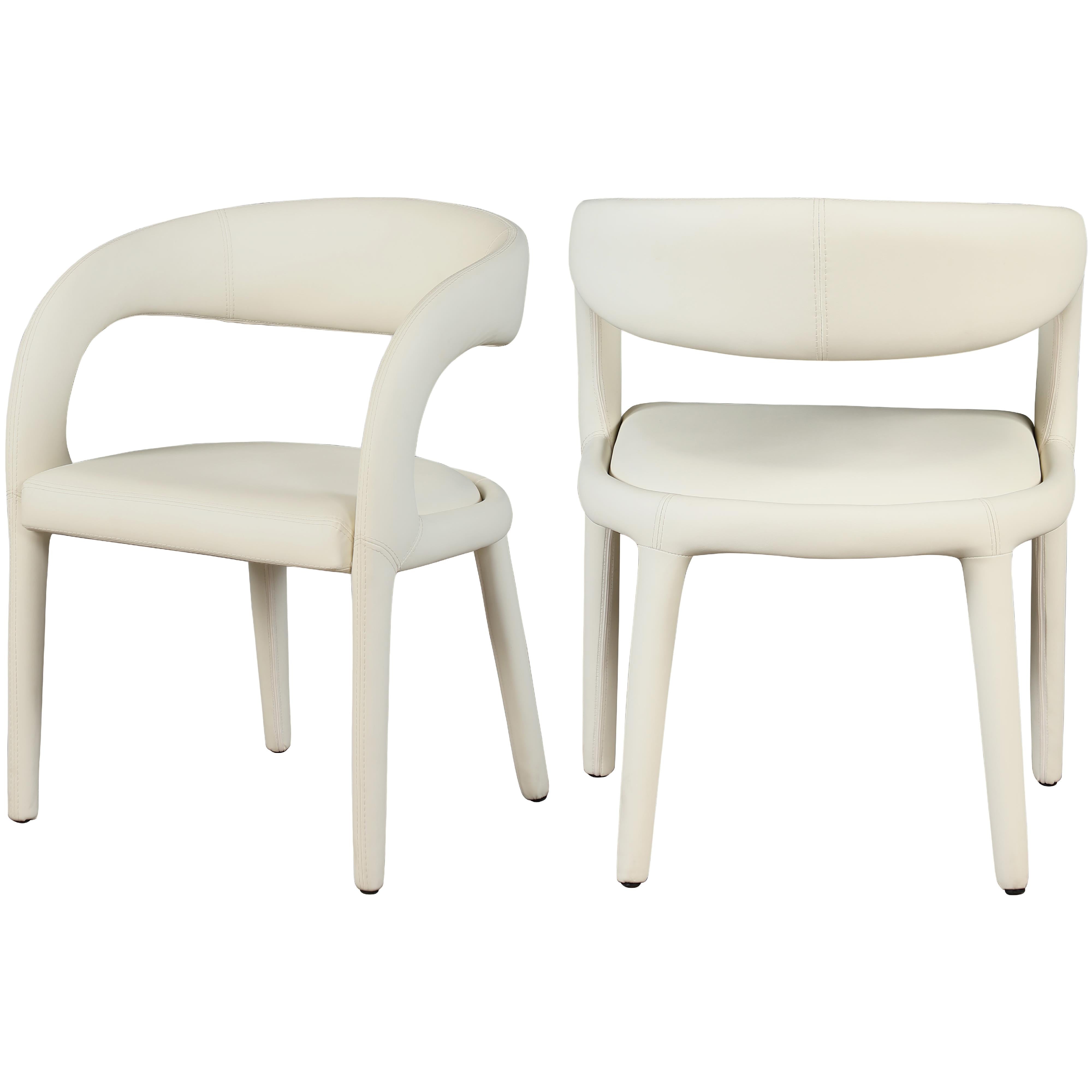 Meridian Sylvester Cream Vegan Leather Dining Chair