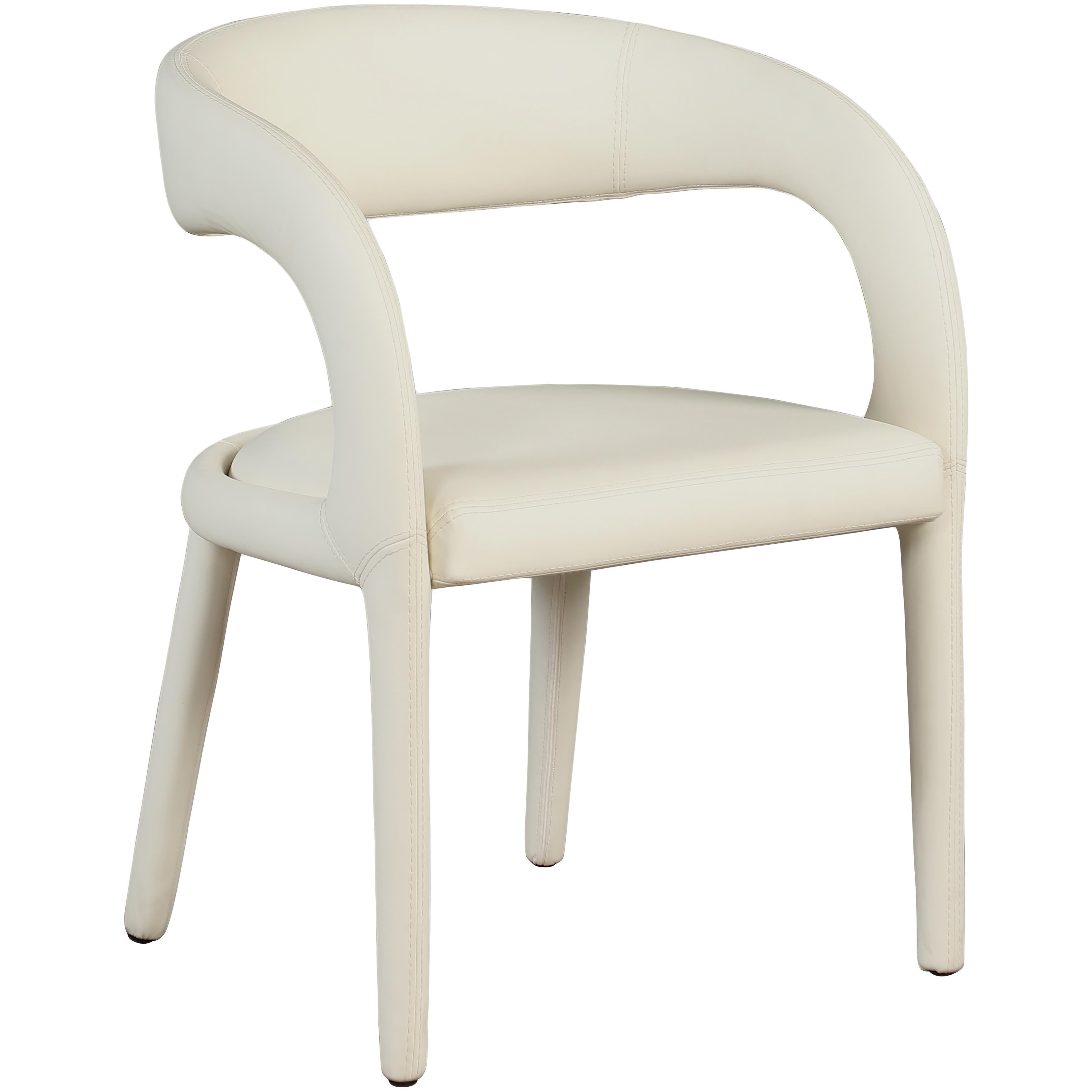 Meridian Sylvester Cream Vegan Leather Dining Chair