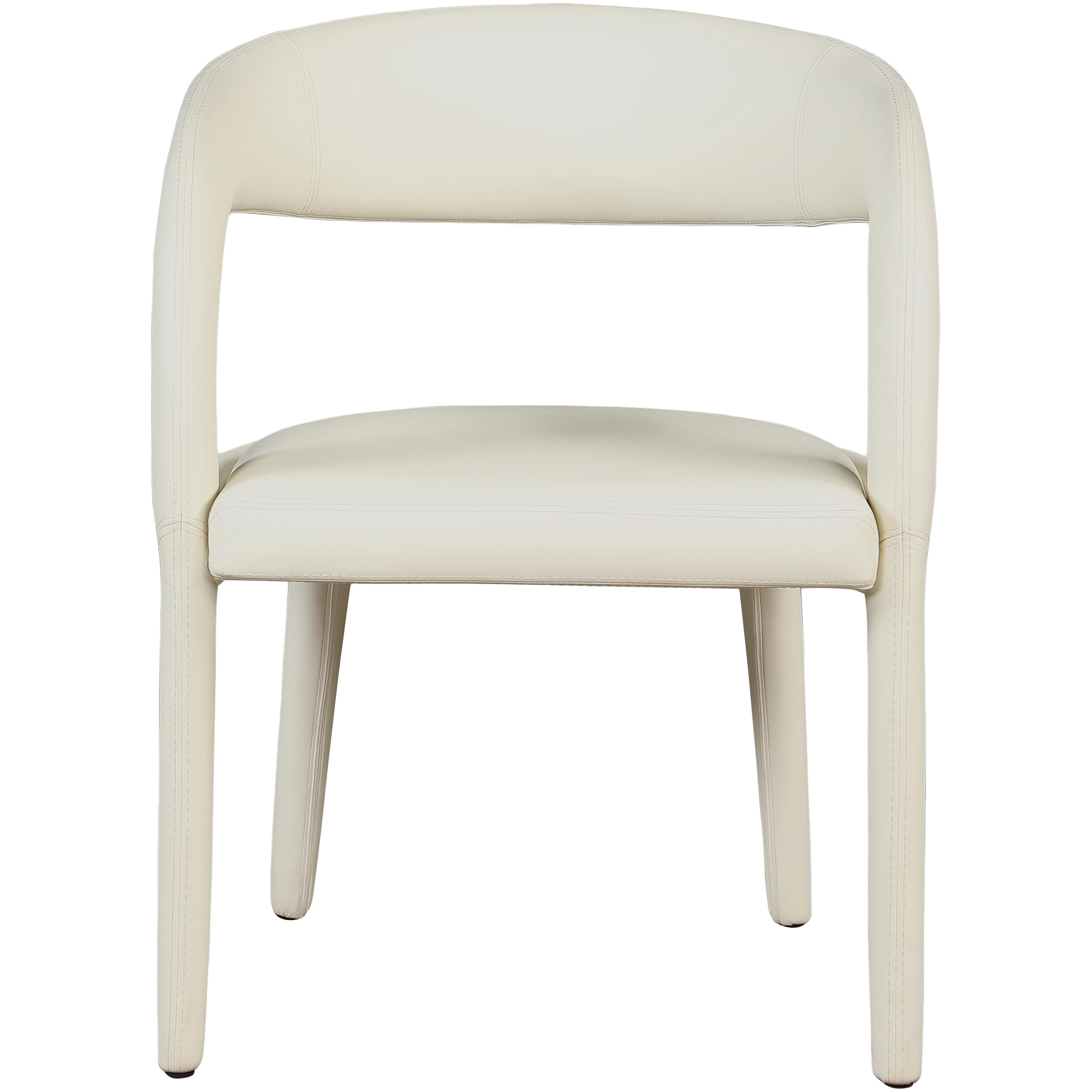 Meridian Sylvester Cream Vegan Leather Dining Chair