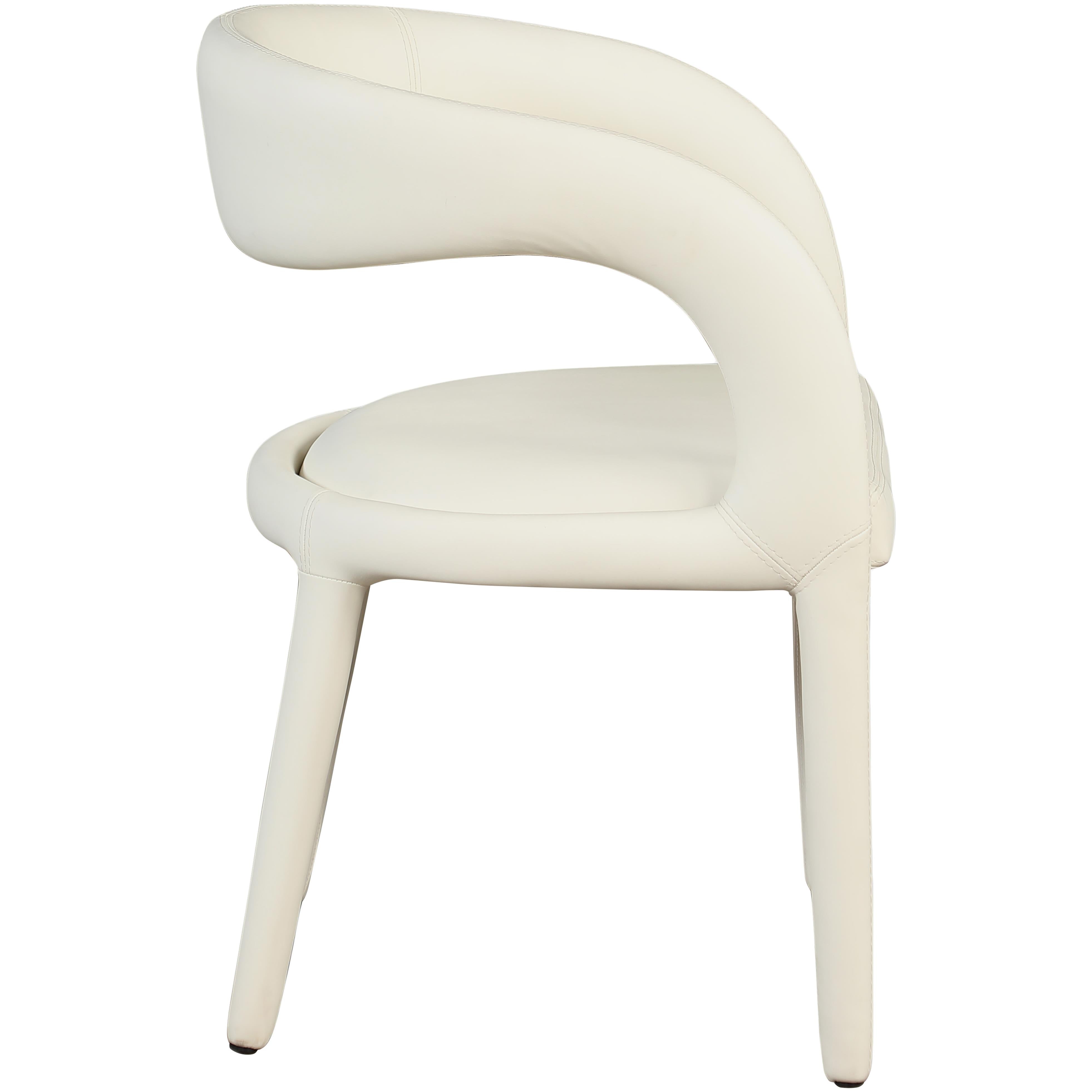 Meridian Sylvester Cream Vegan Leather Dining Chair