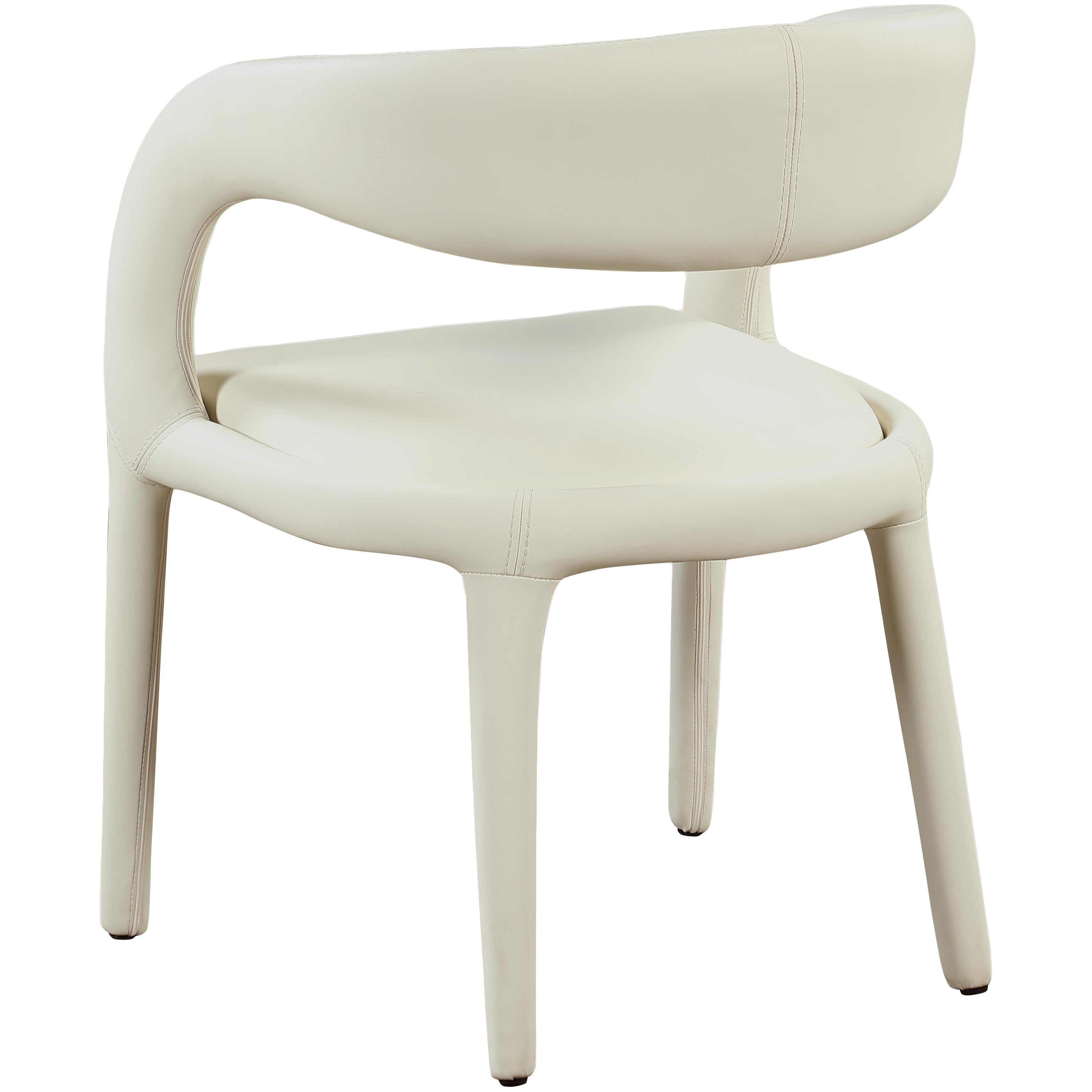 Meridian Sylvester Cream Vegan Leather Dining Chair