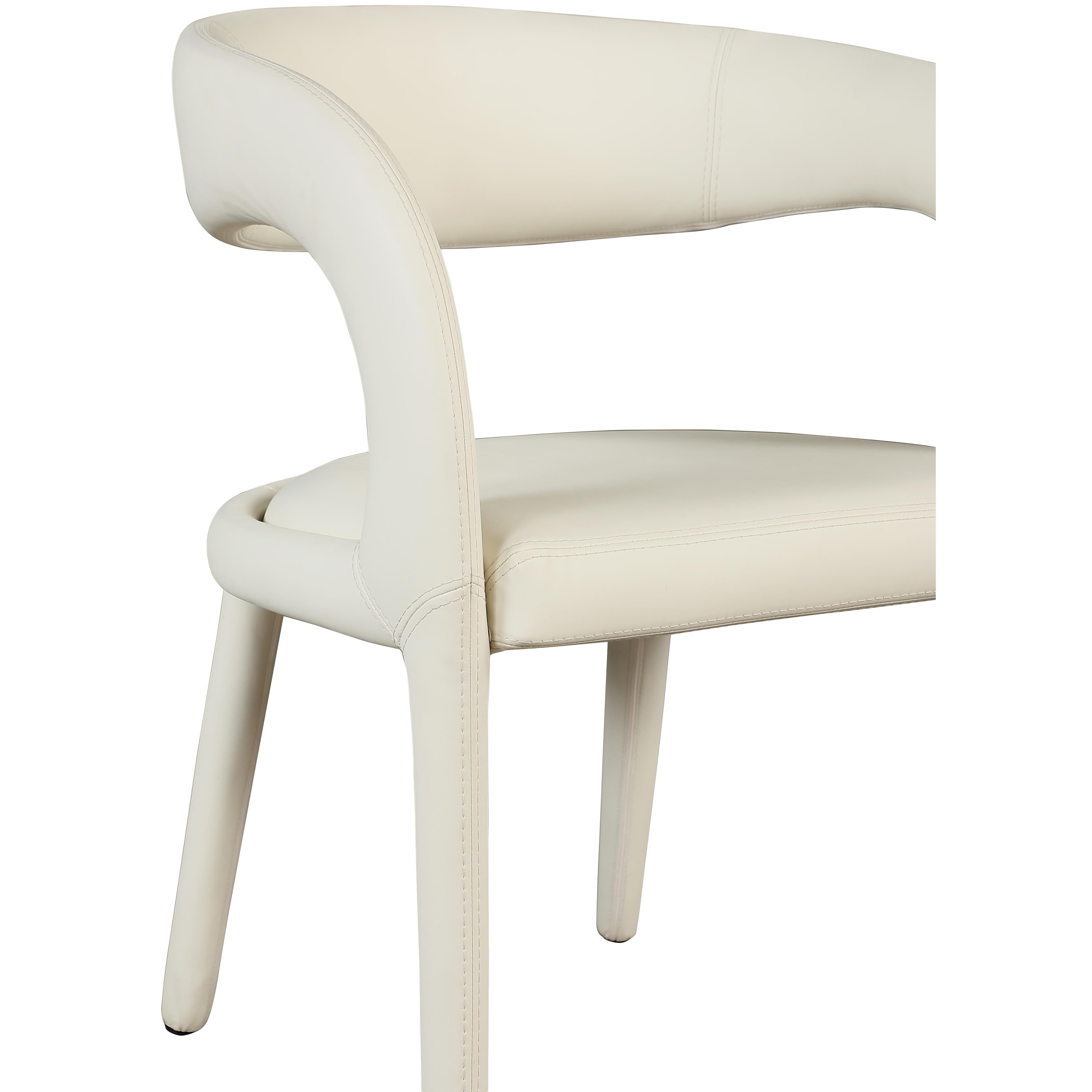 Meridian Sylvester Cream Vegan Leather Dining Chair