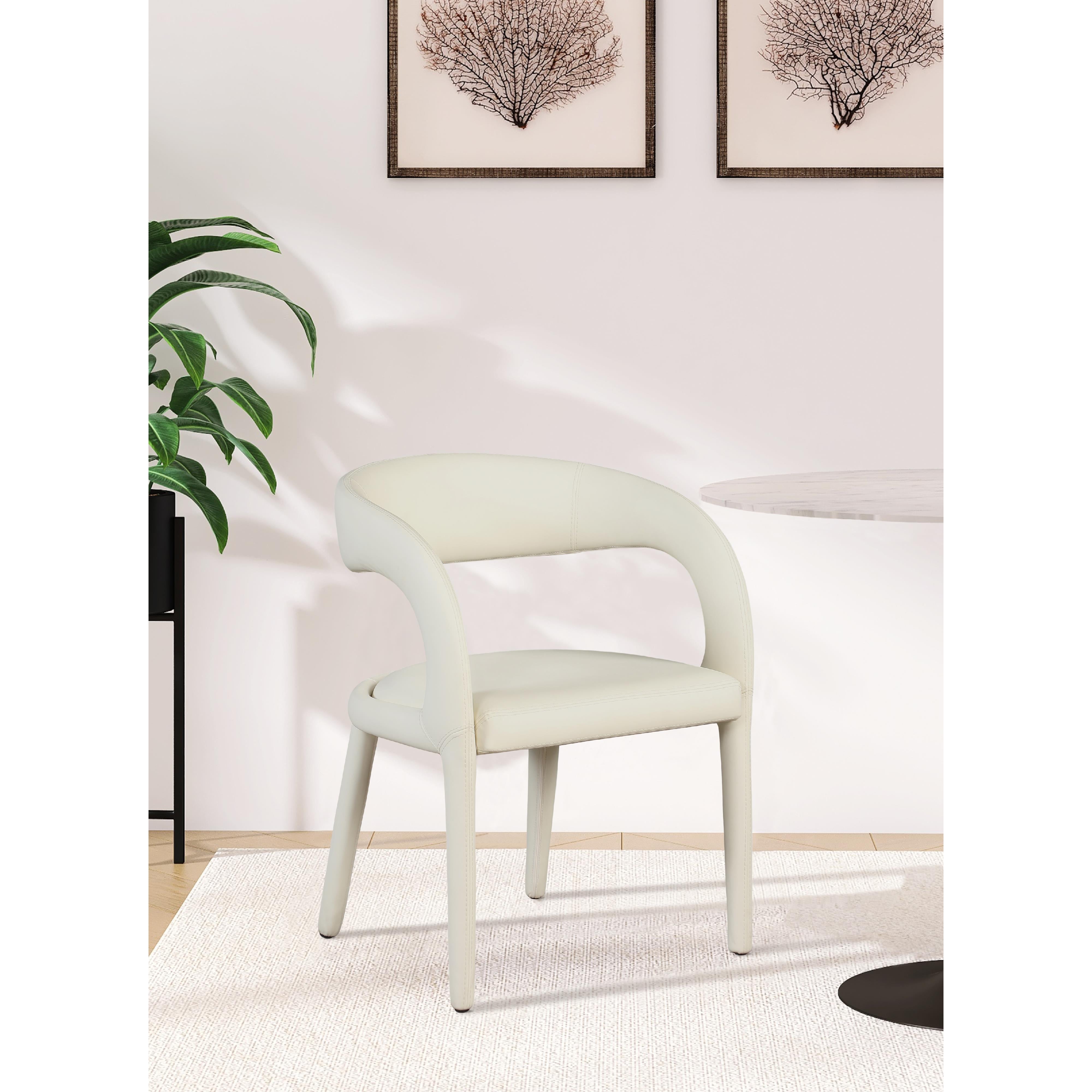 Meridian Sylvester Cream Vegan Leather Dining Chair