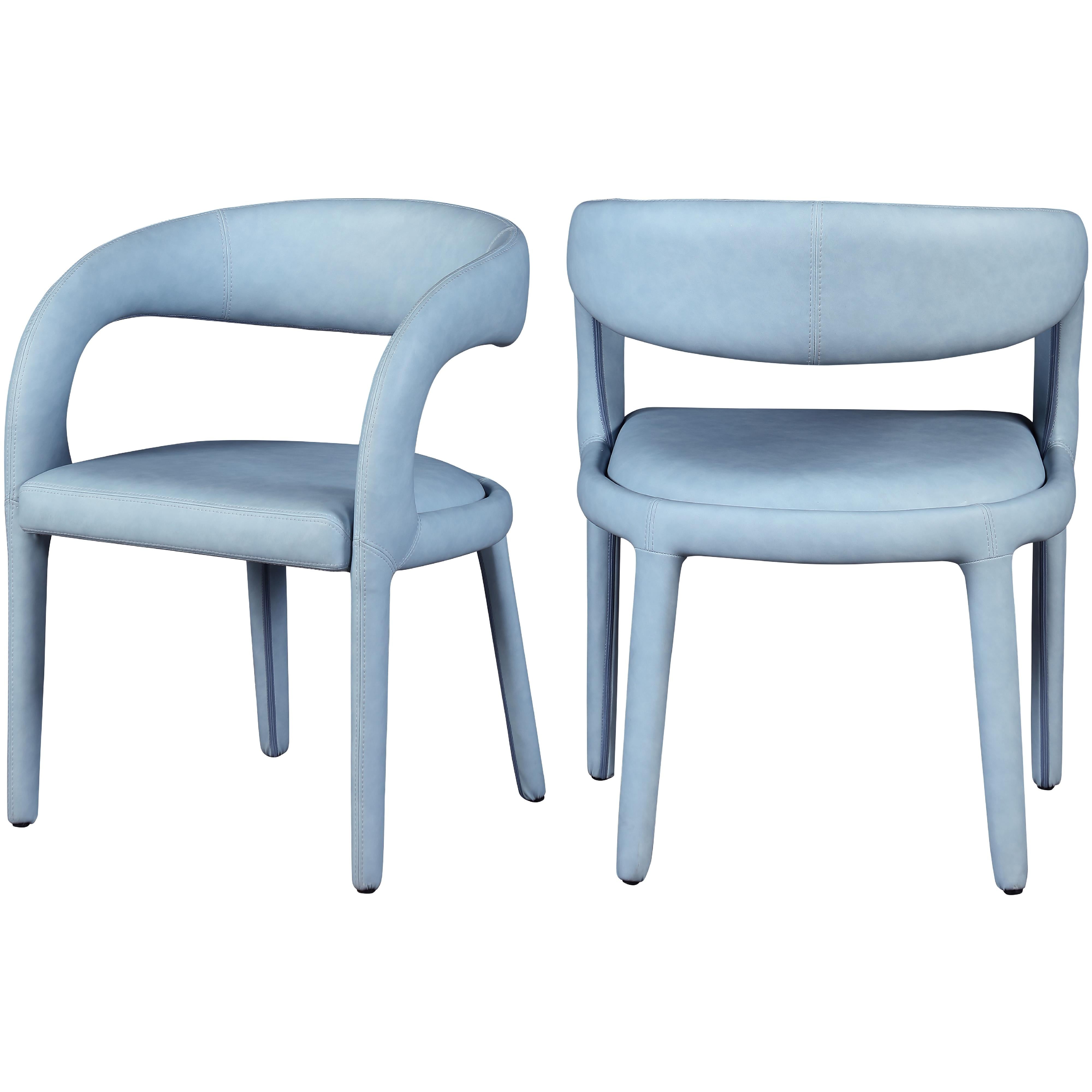 Meridian Sylvester Light Blue Vegan Leather Dining Chair